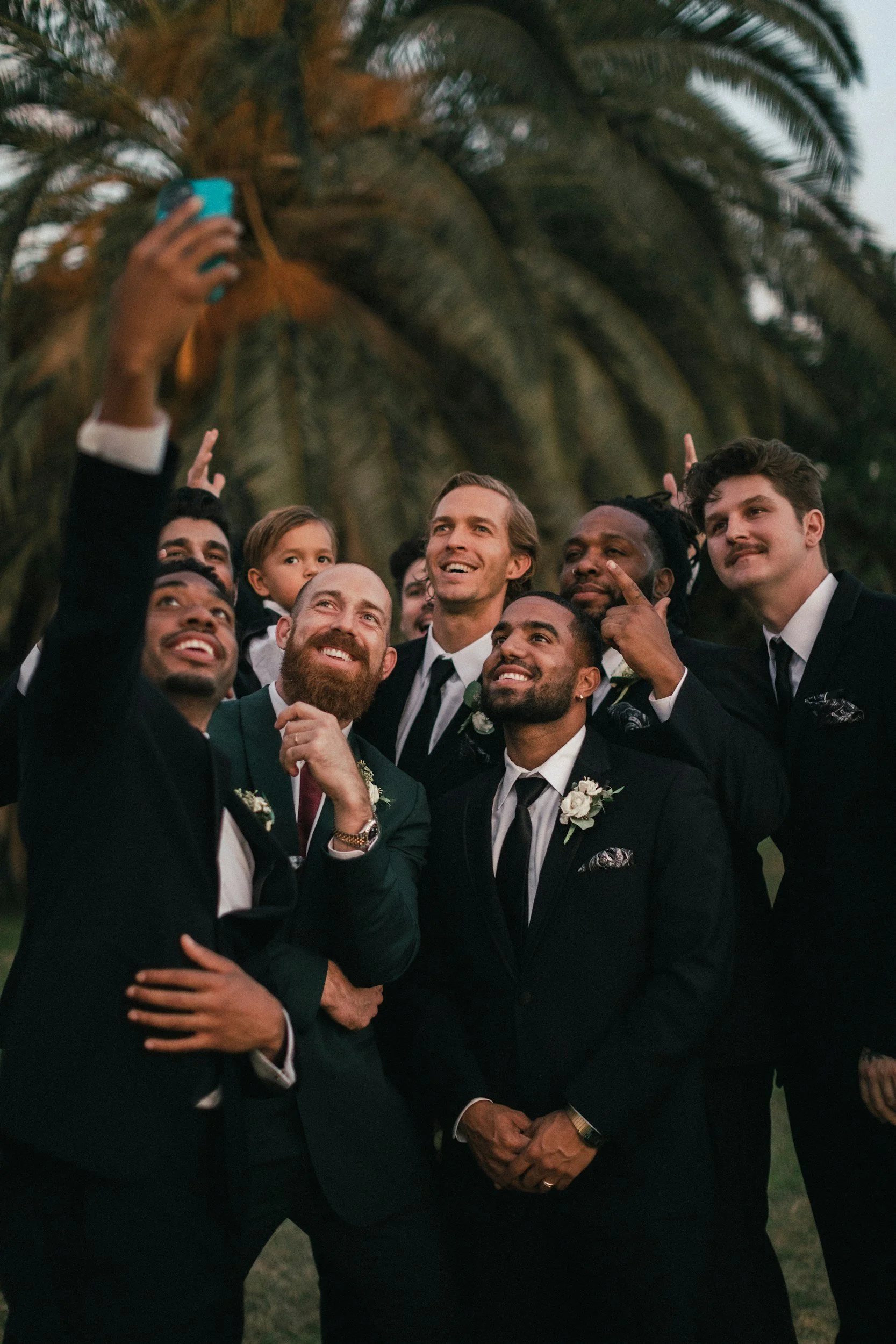 Wedding party group photo featuring the groom and groomsmen — ideal for Best Man speech inspiration.