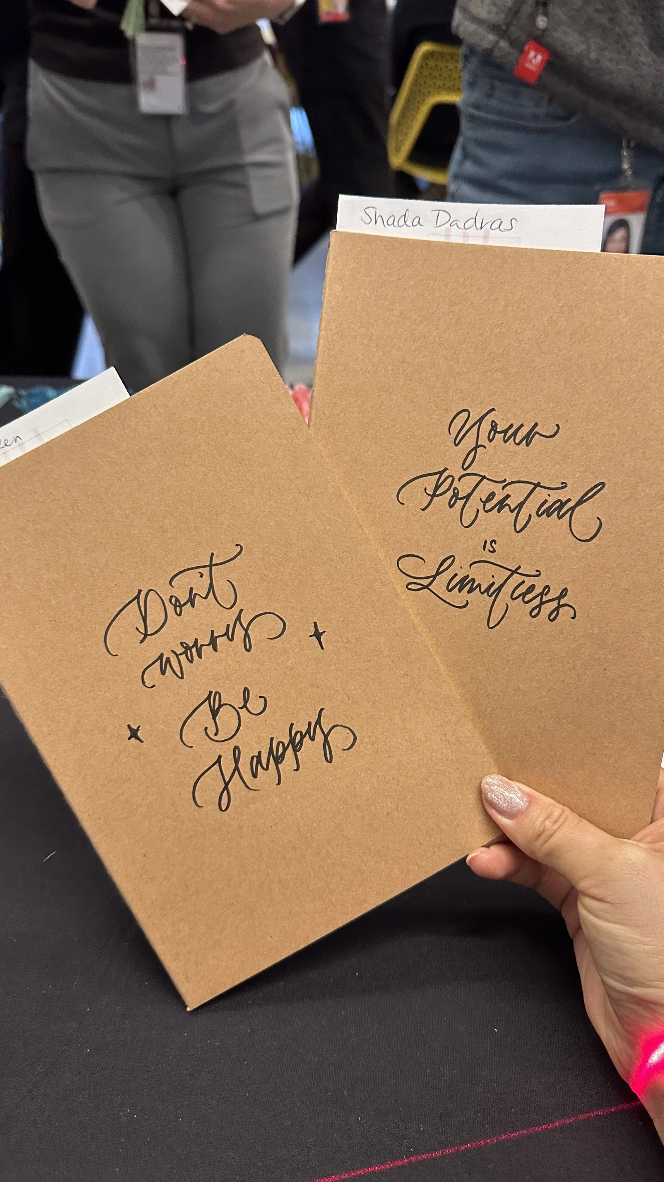 live-handwritten-calligraphy-notebook-customization-corporate-tech-company-event-adobe-joyfest-san-jose-samples-dont-worry-be-happy-your-potential-is-limitless.jpg