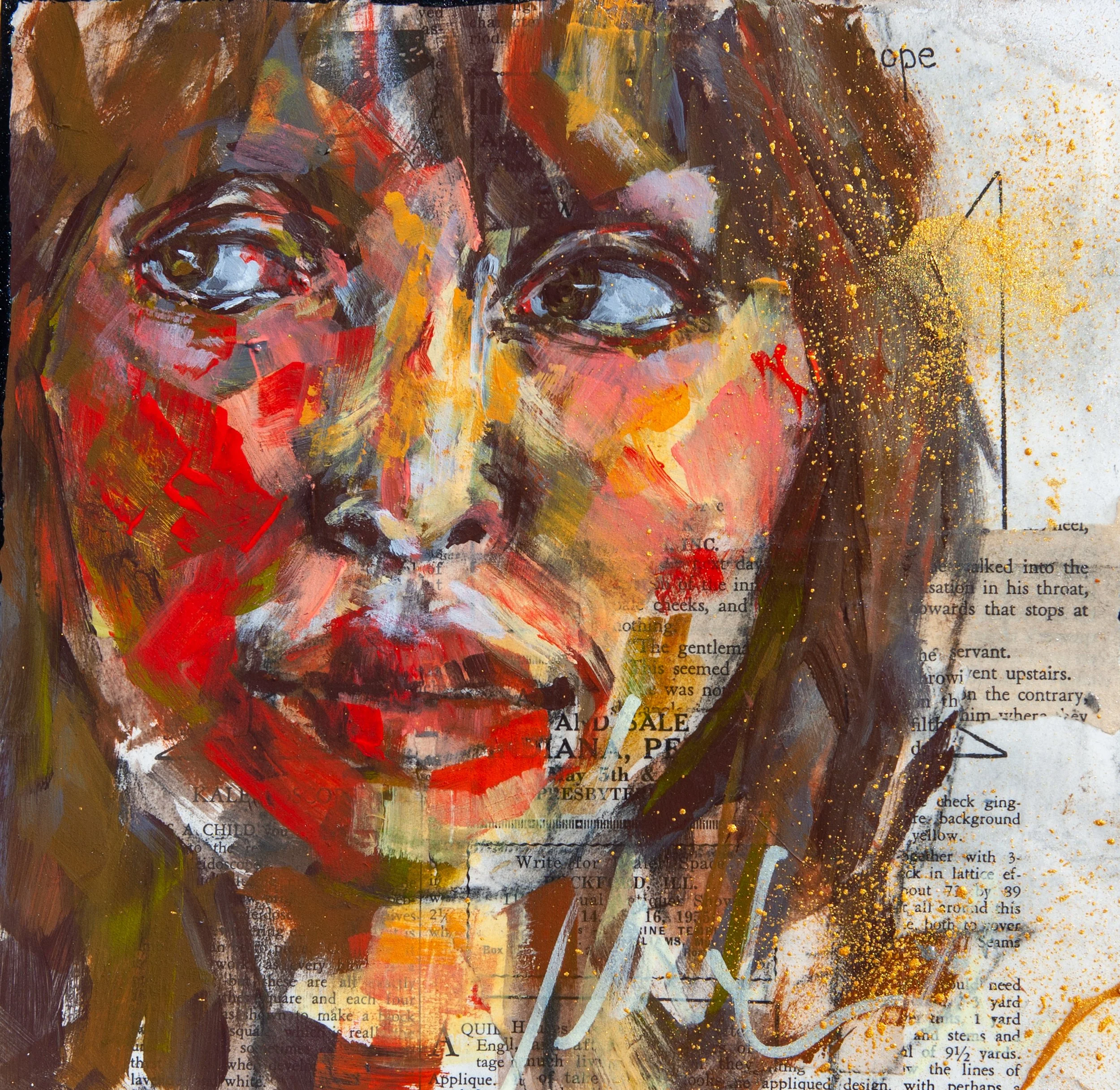Initiate,  Mixed Media on Board - 8" H x 8" W, Available