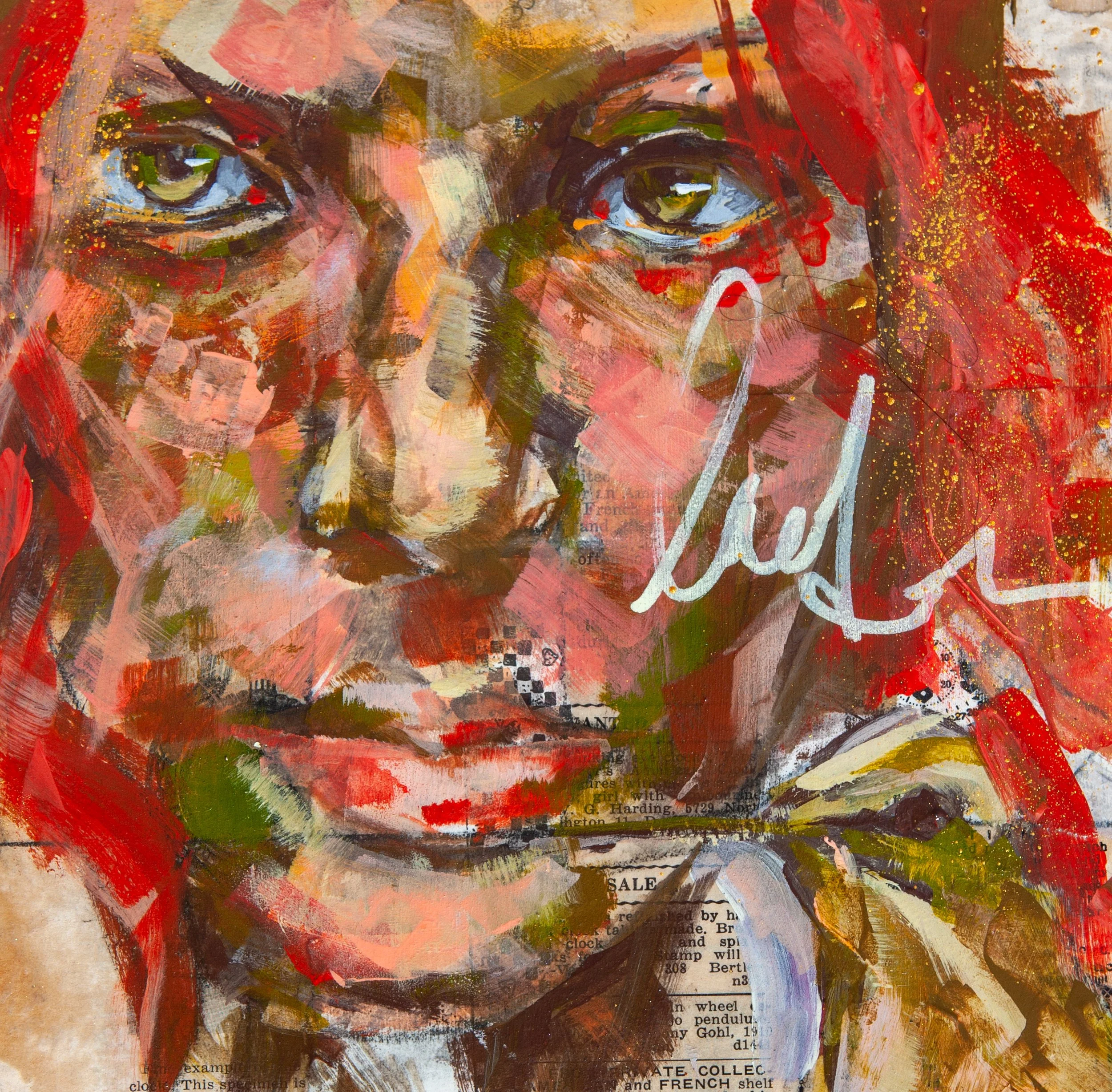 Haven,  Mixed Media on Board - 8" H x 8" W, Available