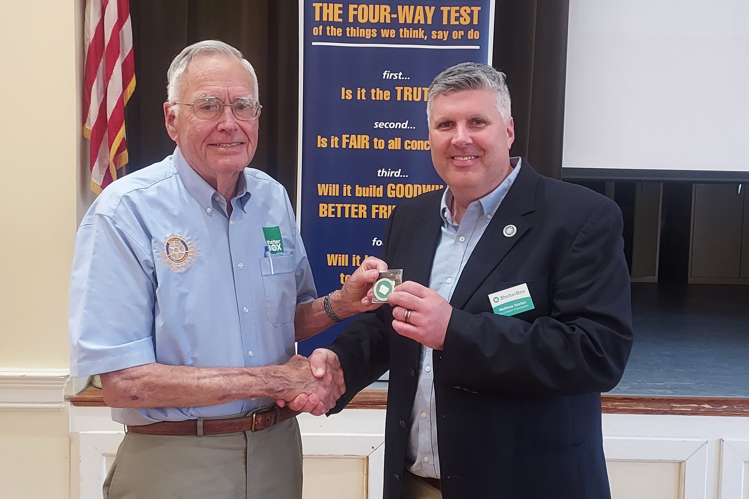 Tom Lloyd receiving recognition 