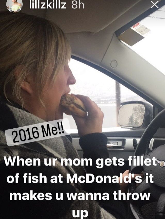 2016 &rarr; now

2016 me, according to my daughter&rsquo;s camera roll:
&bull; biting into a Filet-O-Fish (deeply regrettable, permanently documented)
&bull; trying to fit an entire dining room set into the back of the car
&bull; photographed mostly 