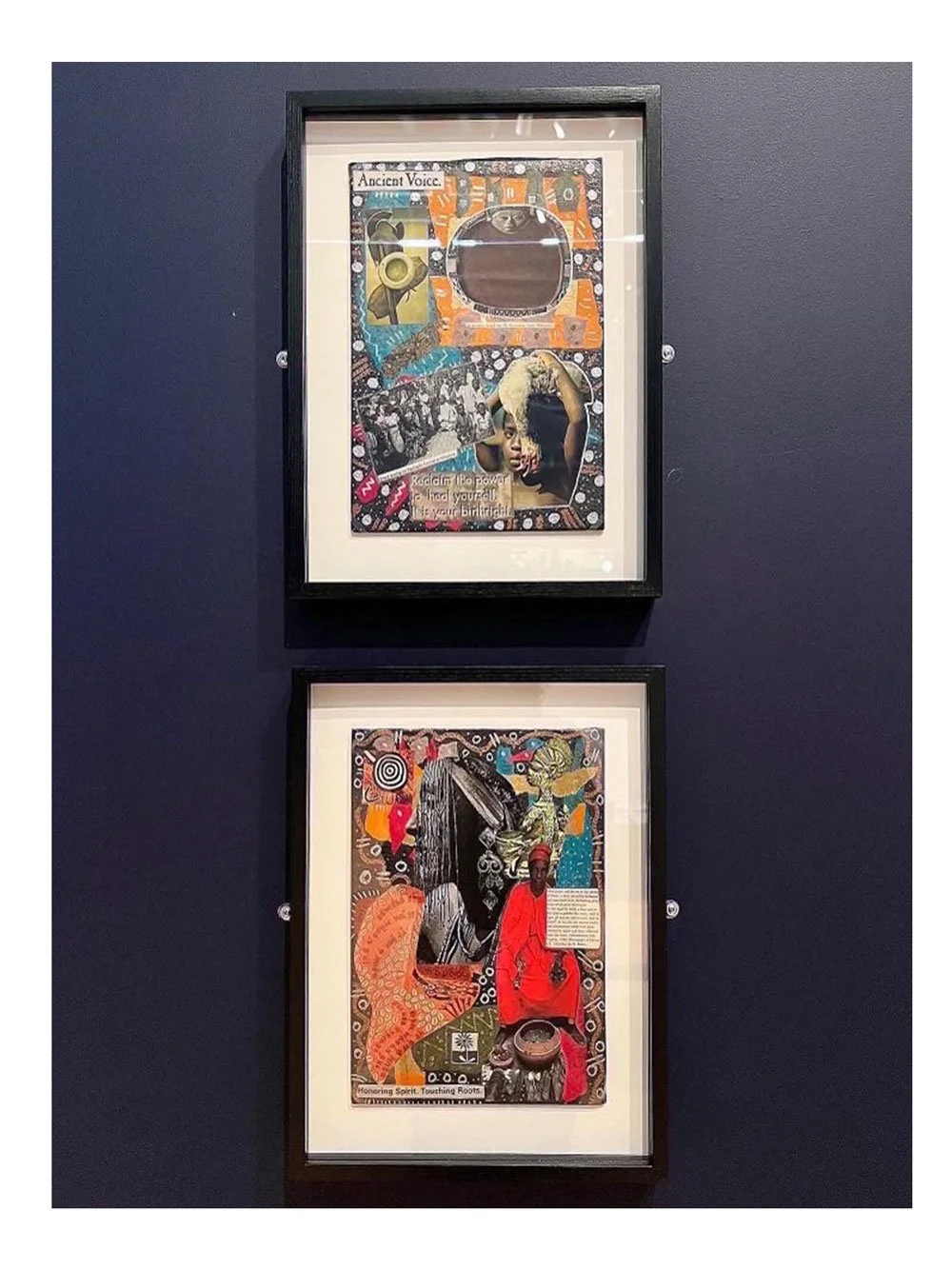 African Voice/Touching Roots. Original Journal Cover. Collage 8" 1/2" x 11". Set of 2. Front and Back Covers. Unframed. $4,000.00.