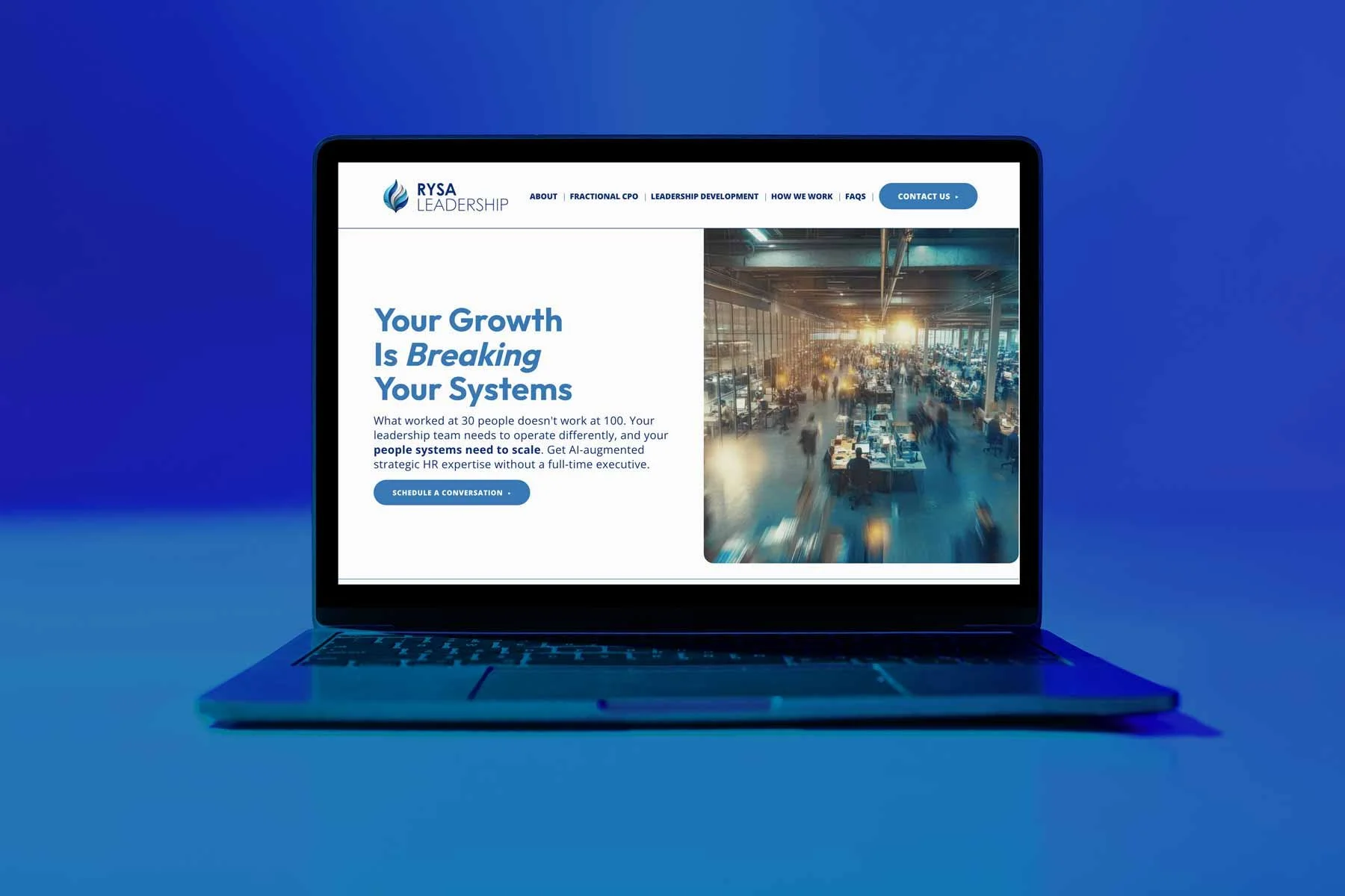 Screen shot of Rysa Leadership - a website by Sprint Websites
