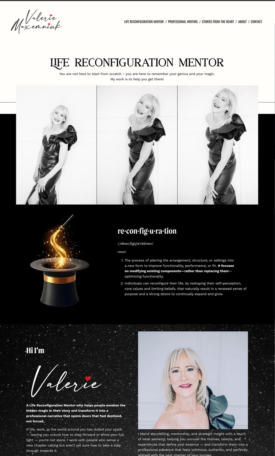 Valerie Maxemniuk website screenshot