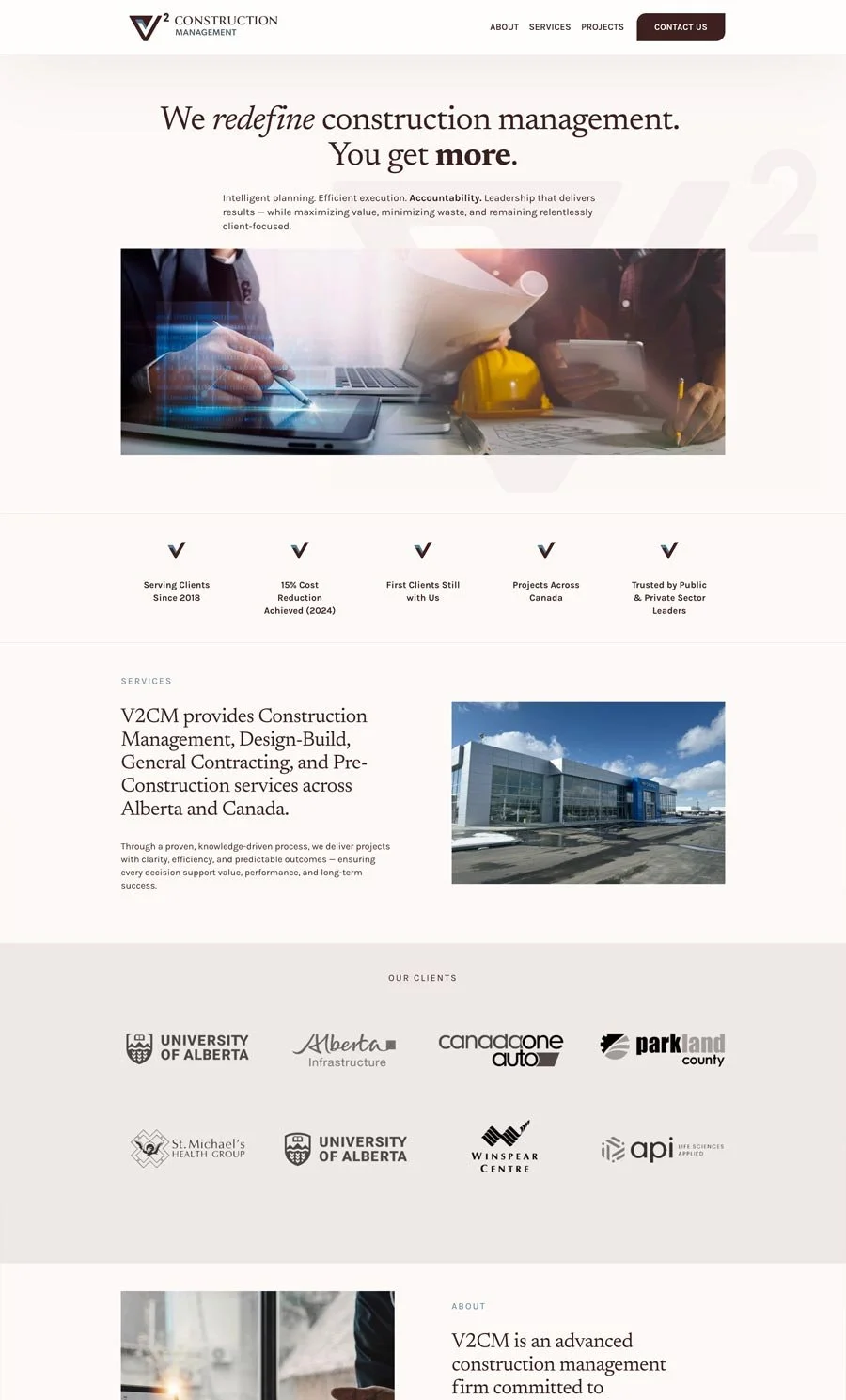 v2 construction management Screen Capture, Edmonton, AB