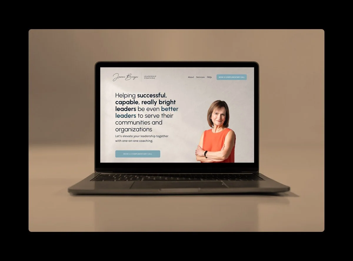 Squarespace website screen capture for coach