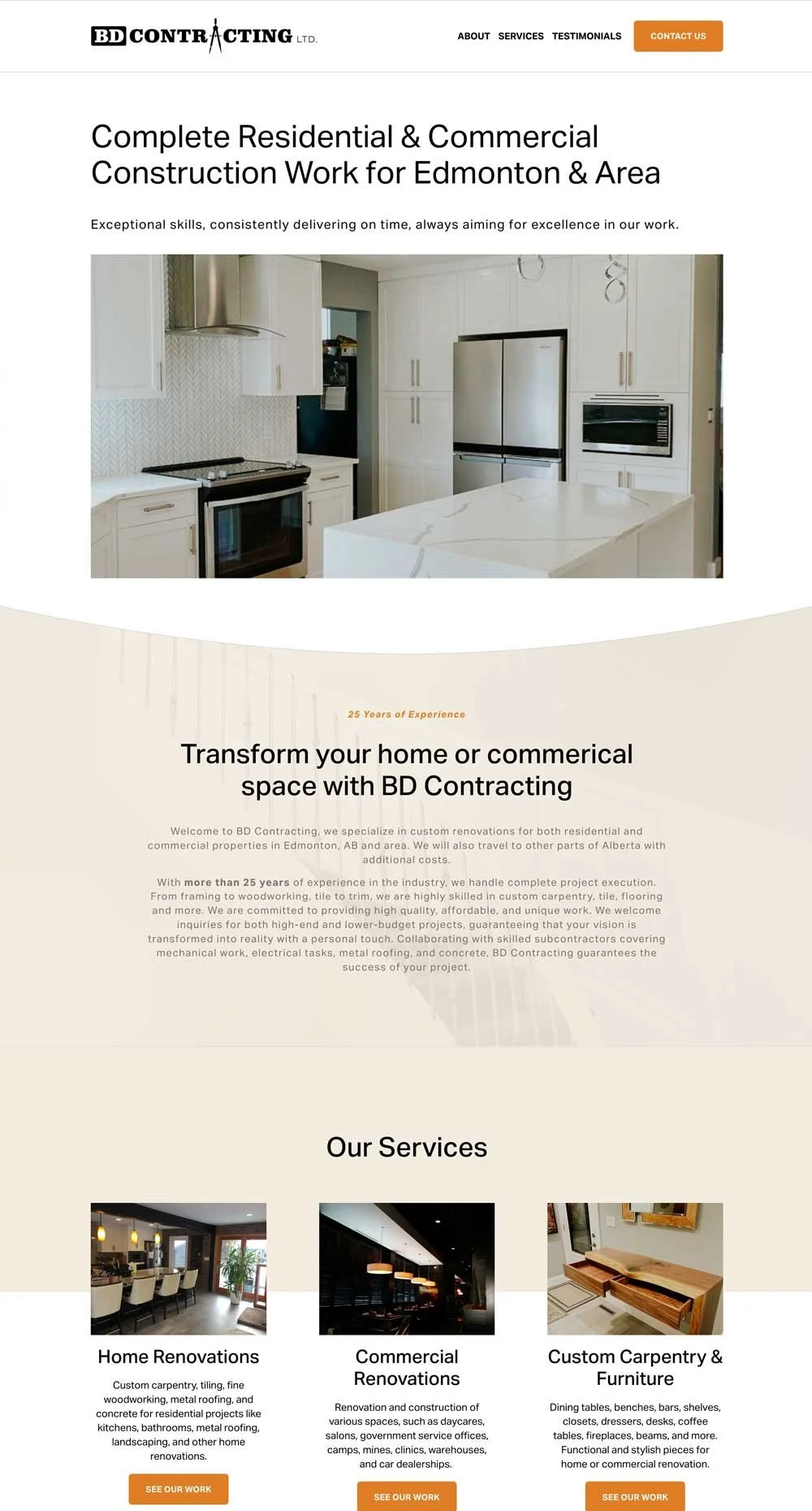 BD Contracting Sherwood Park screen shot