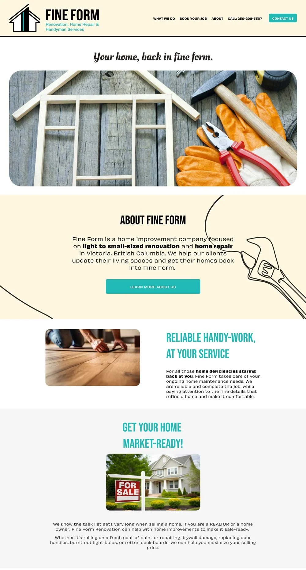 Fine Form Renovations Website Design
