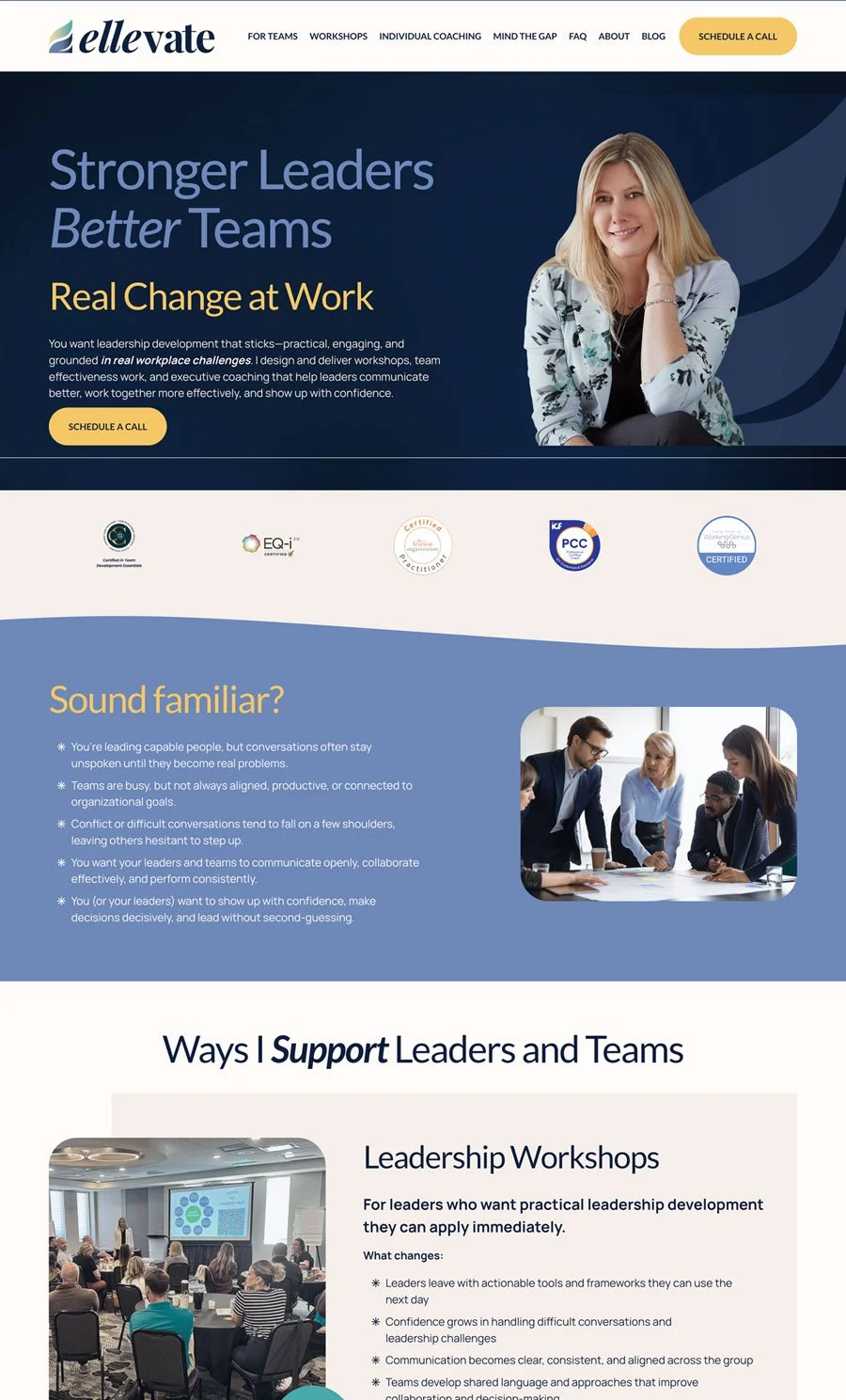 Screenshot of Ellevate Leadership Website
