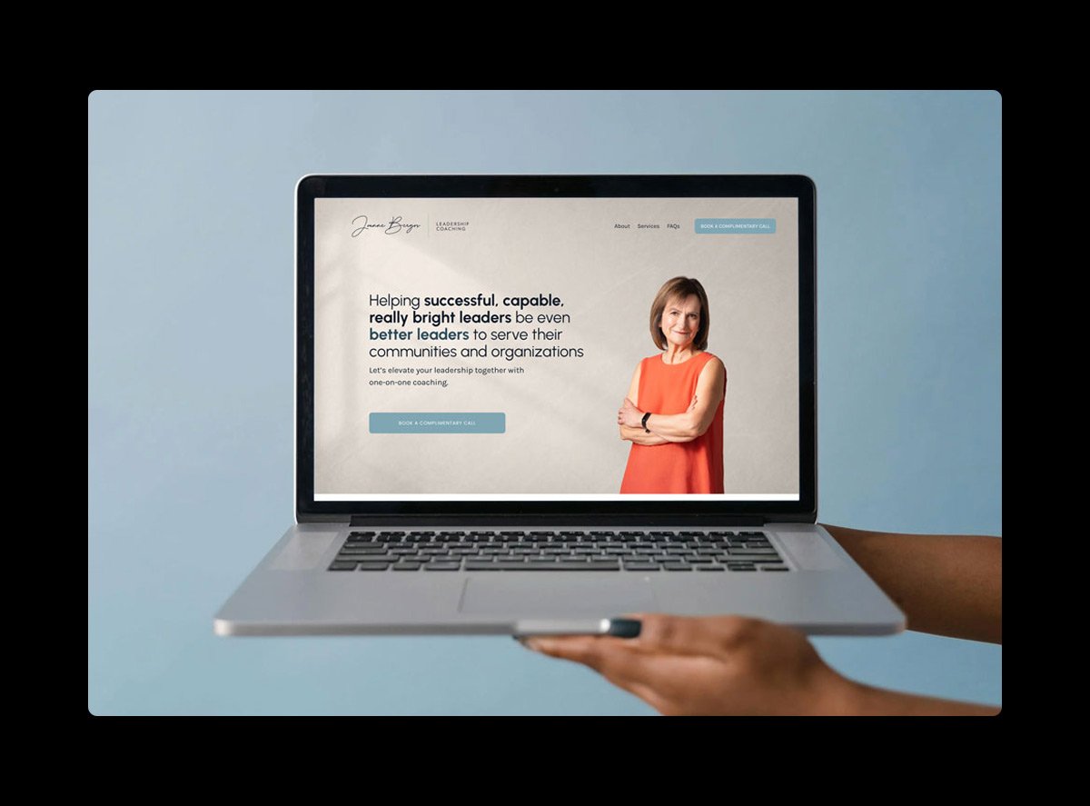 Squarespace website screen capture for coach