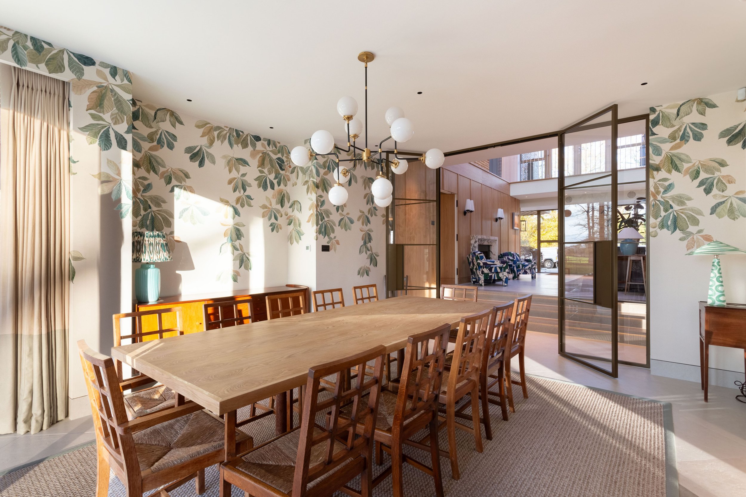 Double bronze steel door set in a new build modern luxury home.