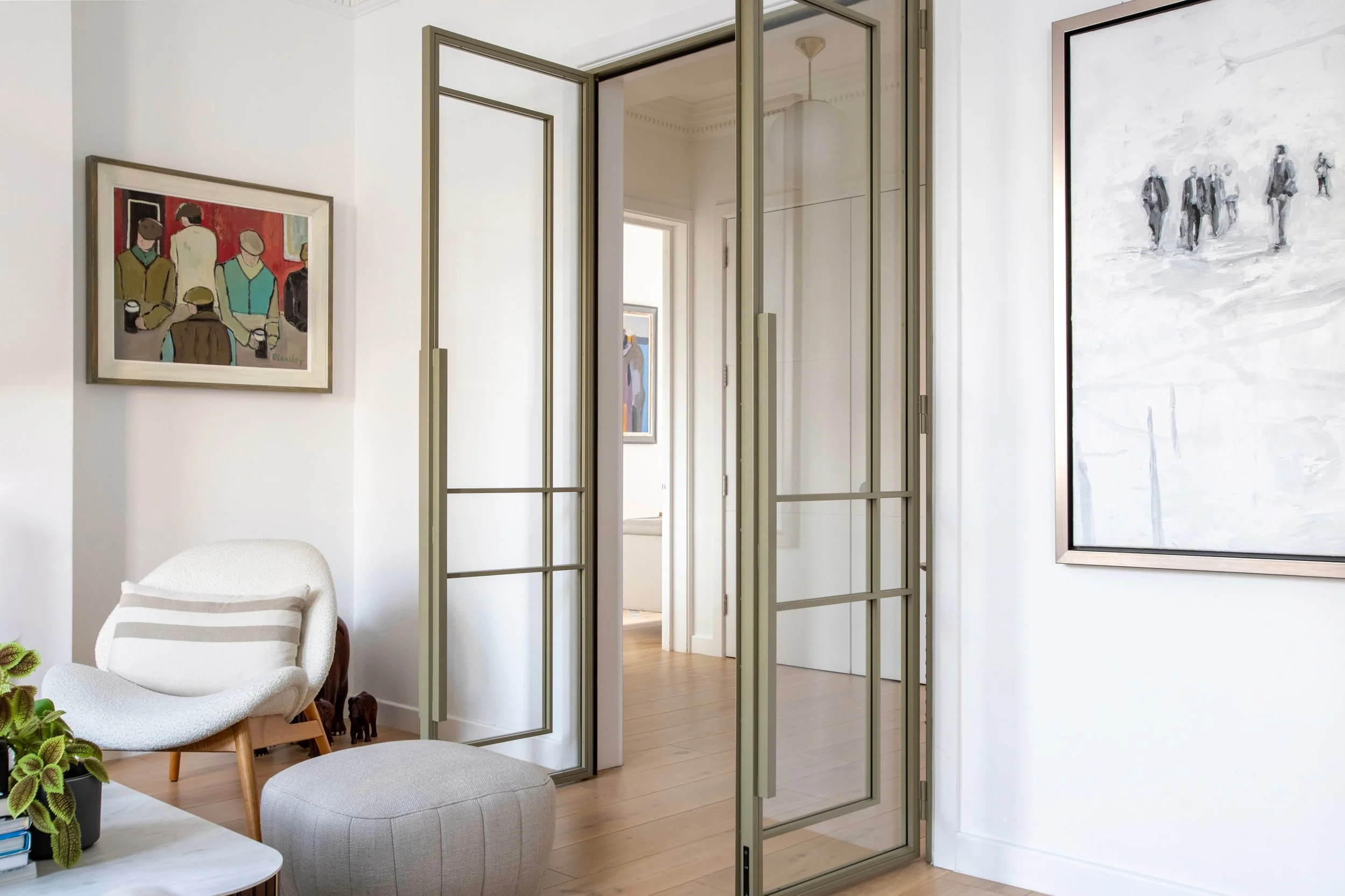 pen bespoke double steel internal doors showing bar layout and design detail by Joshua James.