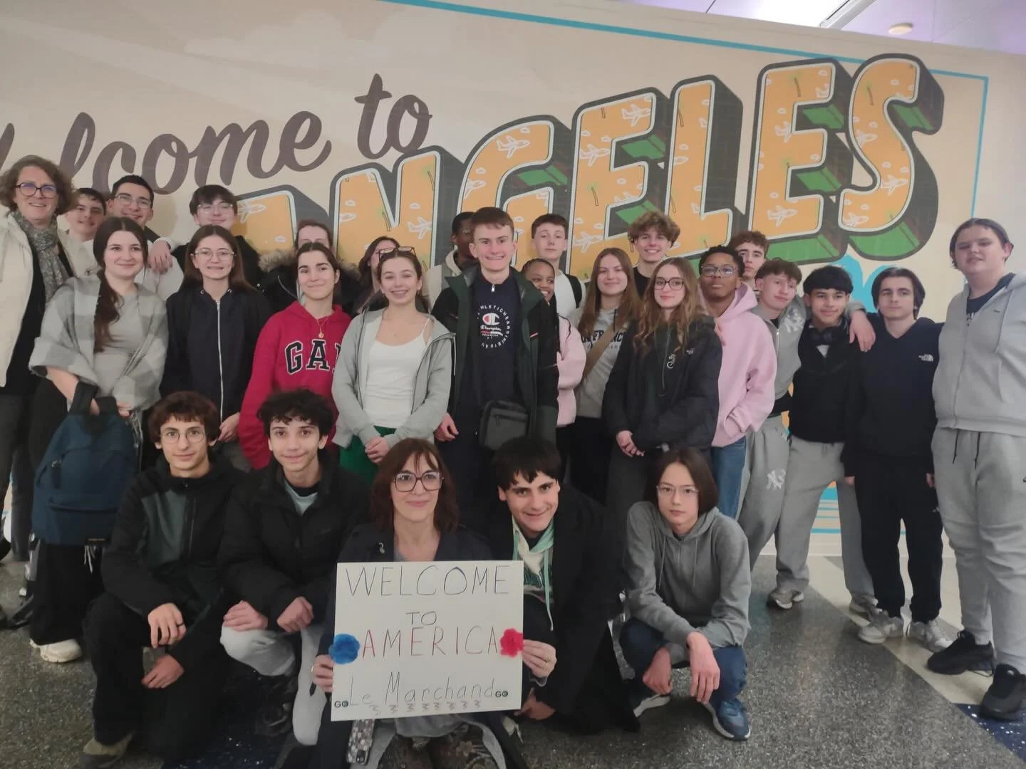 The students and teachers from &Eacute;tampes, France have arrived.  So excited to share their cultural exchange experience.  #goworld #france #culturalexchand #la #hostanexchangestudent