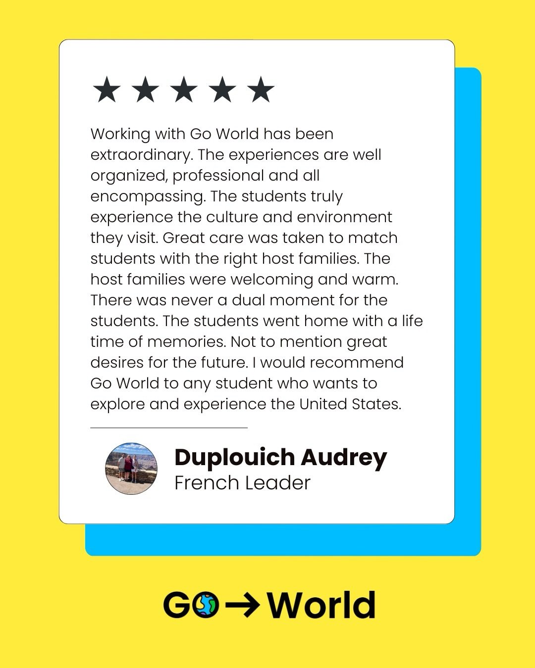 A 5⭐️ experience from our global partners! 

This kind of feedback means everything. We&rsquo;ve always believed cultural exchange should be more than a trip it should be something students carry with them for life. From thoughtful host family matchi