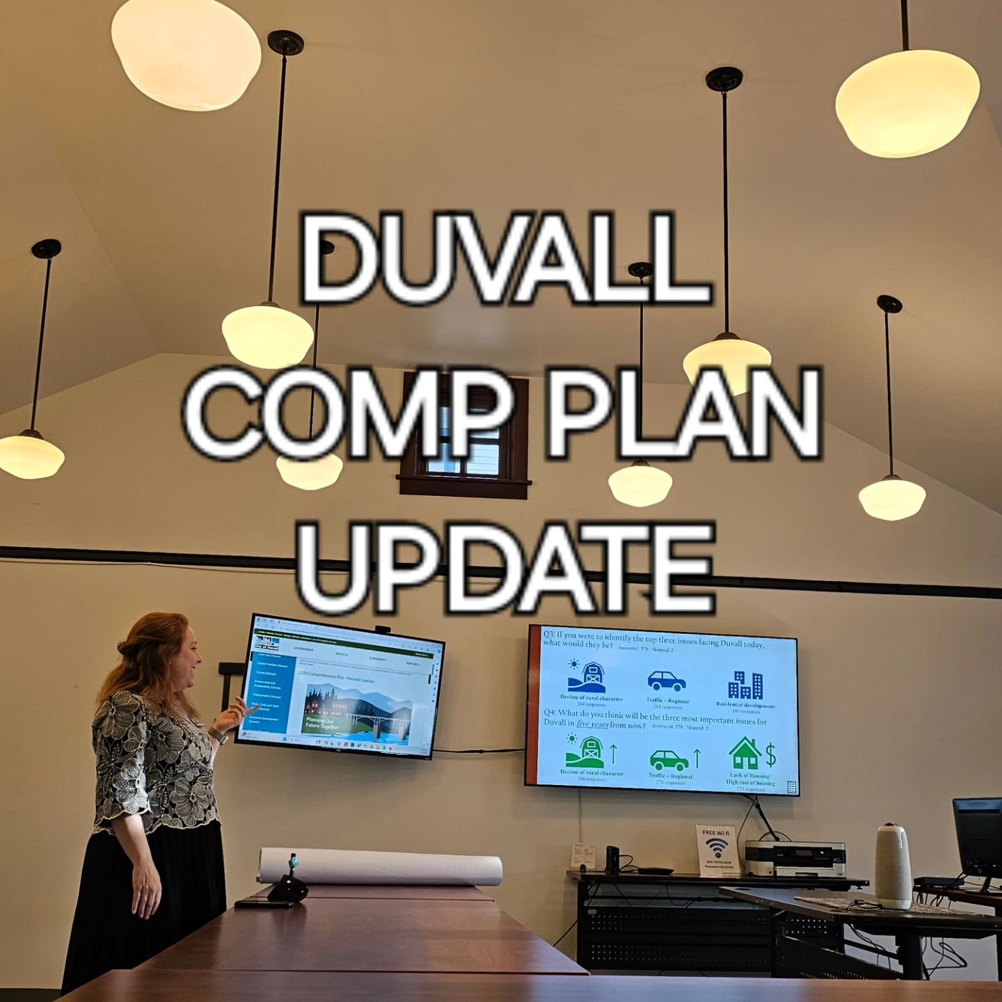 These past few months, I've participated in the Duvall public steering committee for the comprehensive plan update. 

The Growth Management Act in Washington means cities are required to meet growth needs and update their plans to do so with the stat