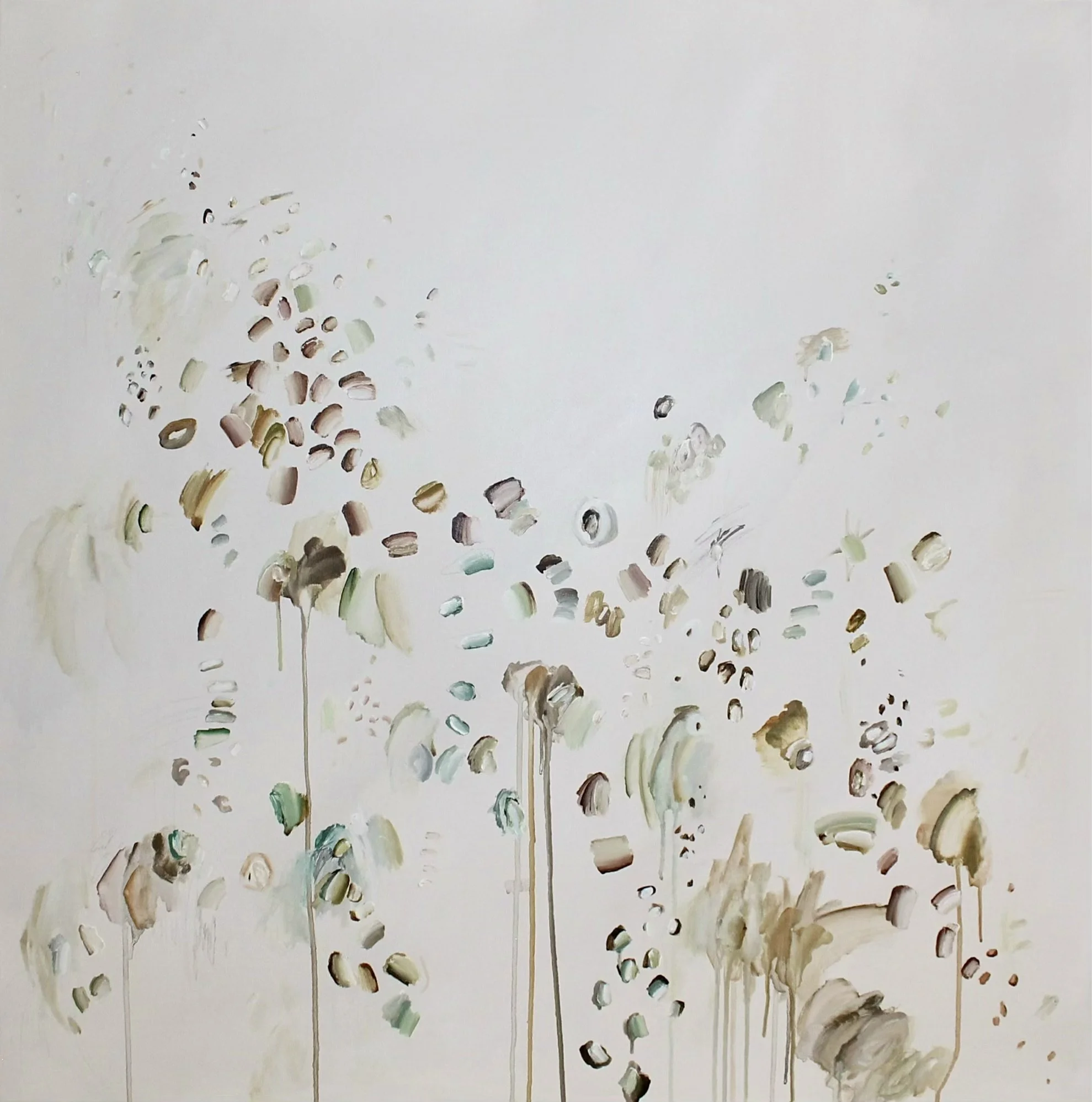GREY, 40x40 inches; acrylic and pastel on gallery wrapped canvas