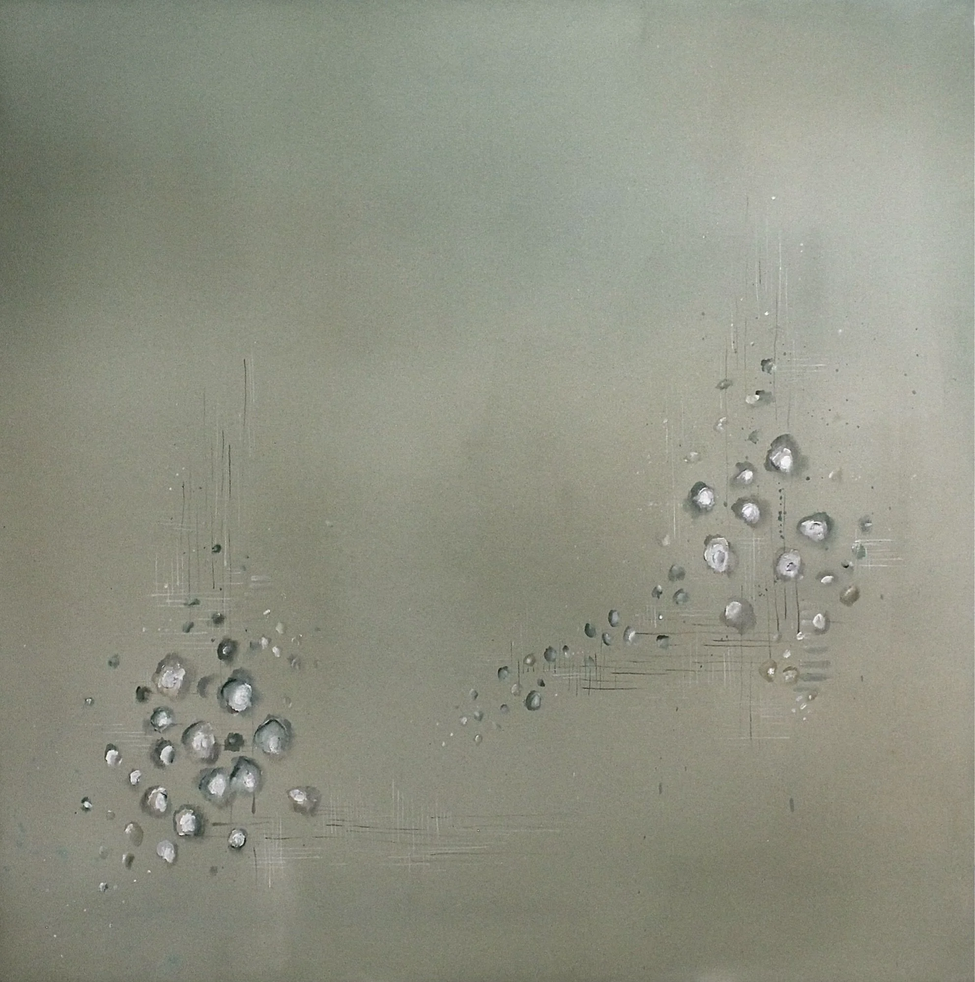 AMELIA, 40x40 inches, acrylic on raw canvas