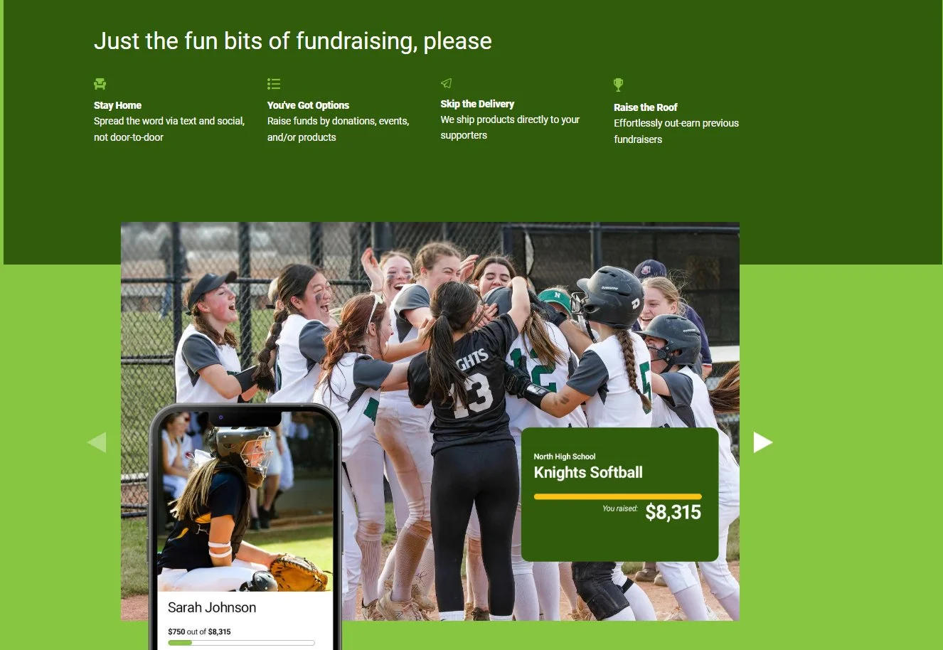 Guided digital fundraising support for school teams