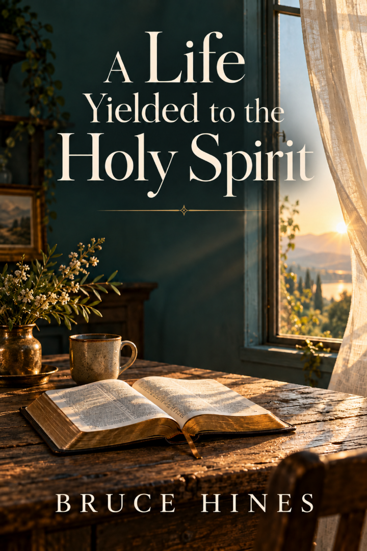 A Life Yielded to the Holy Spirit by Bruce Hines — book cover with an open Bible beside a sunlit window