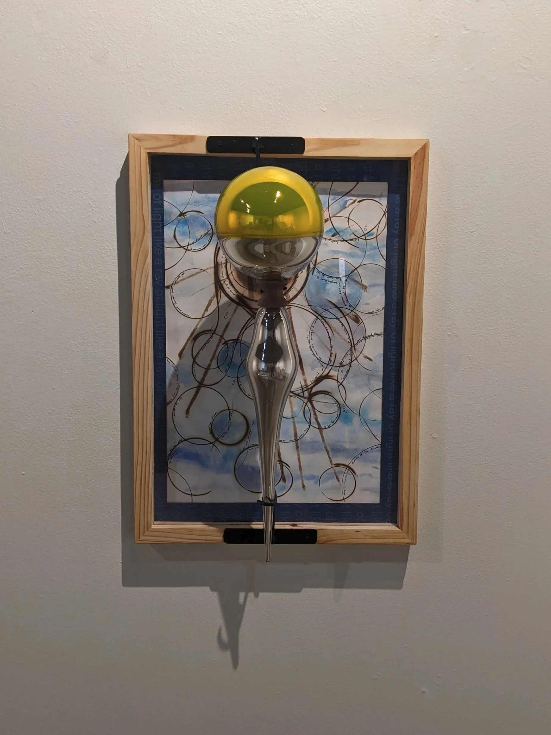 Staff 4 | Glass, Wood, Mat Board, Watercolor, and Steel | 2024