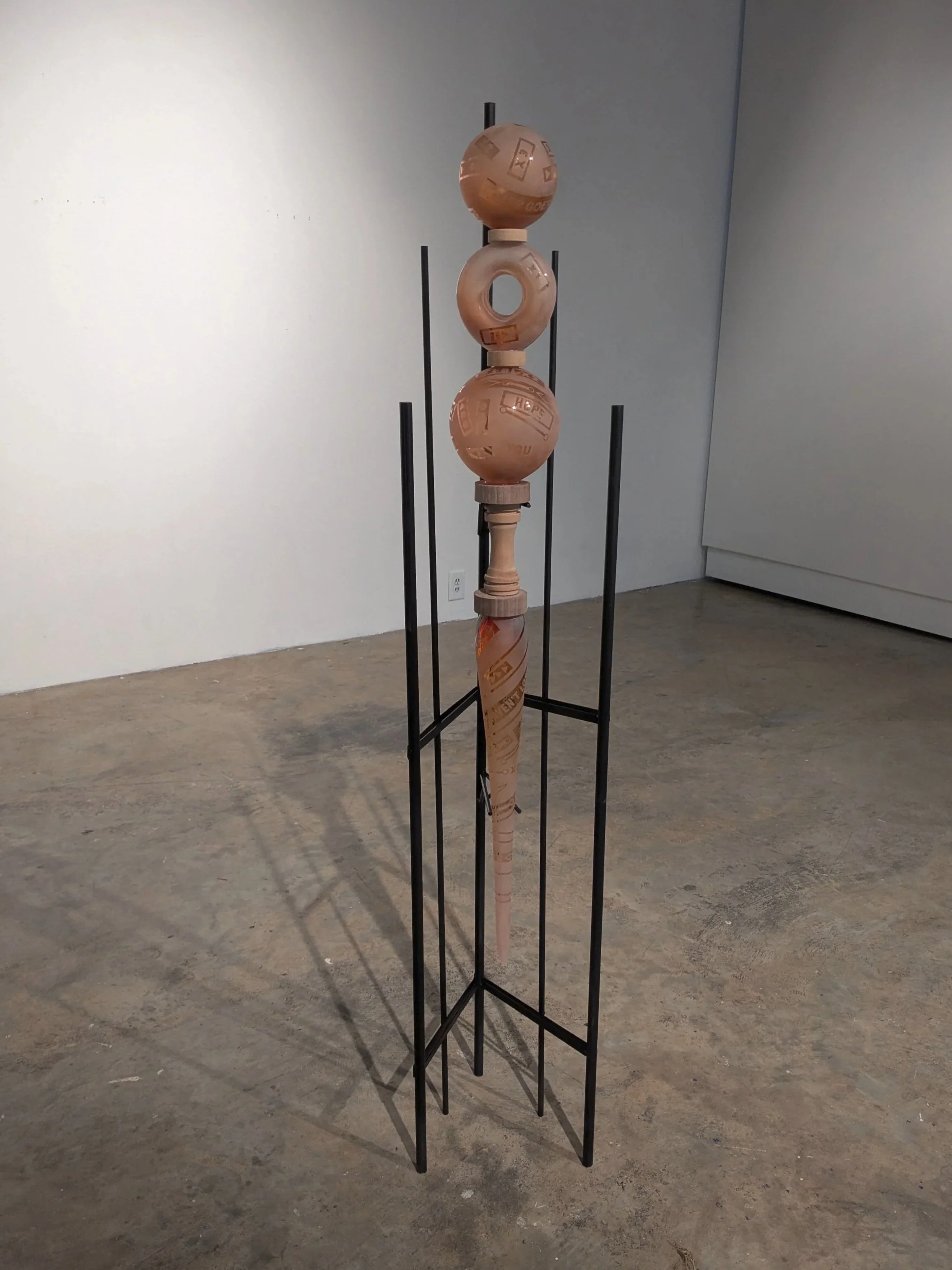 Red Staff | Glass, Wood, and Steel | 2026