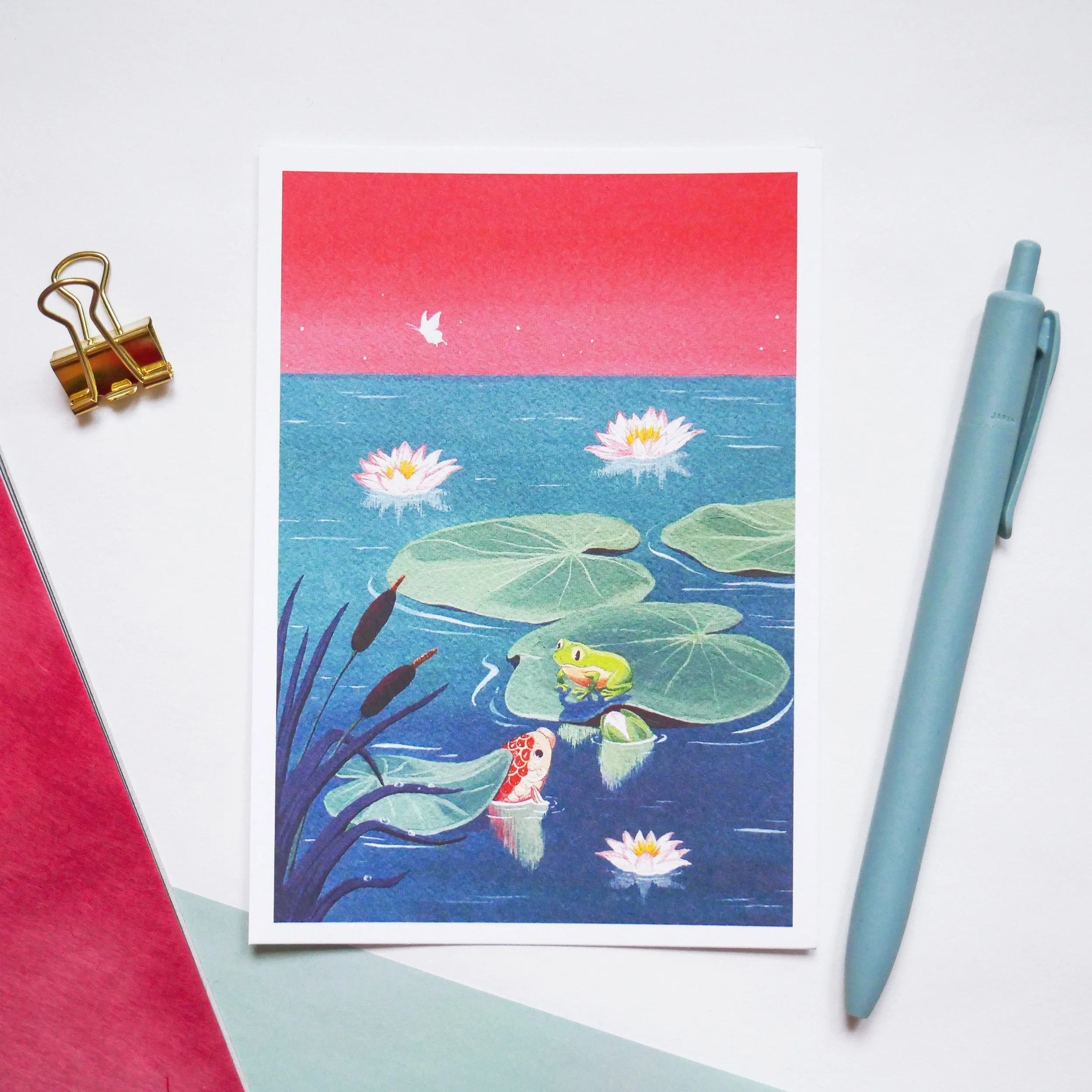 "Frog & Carp" postcard