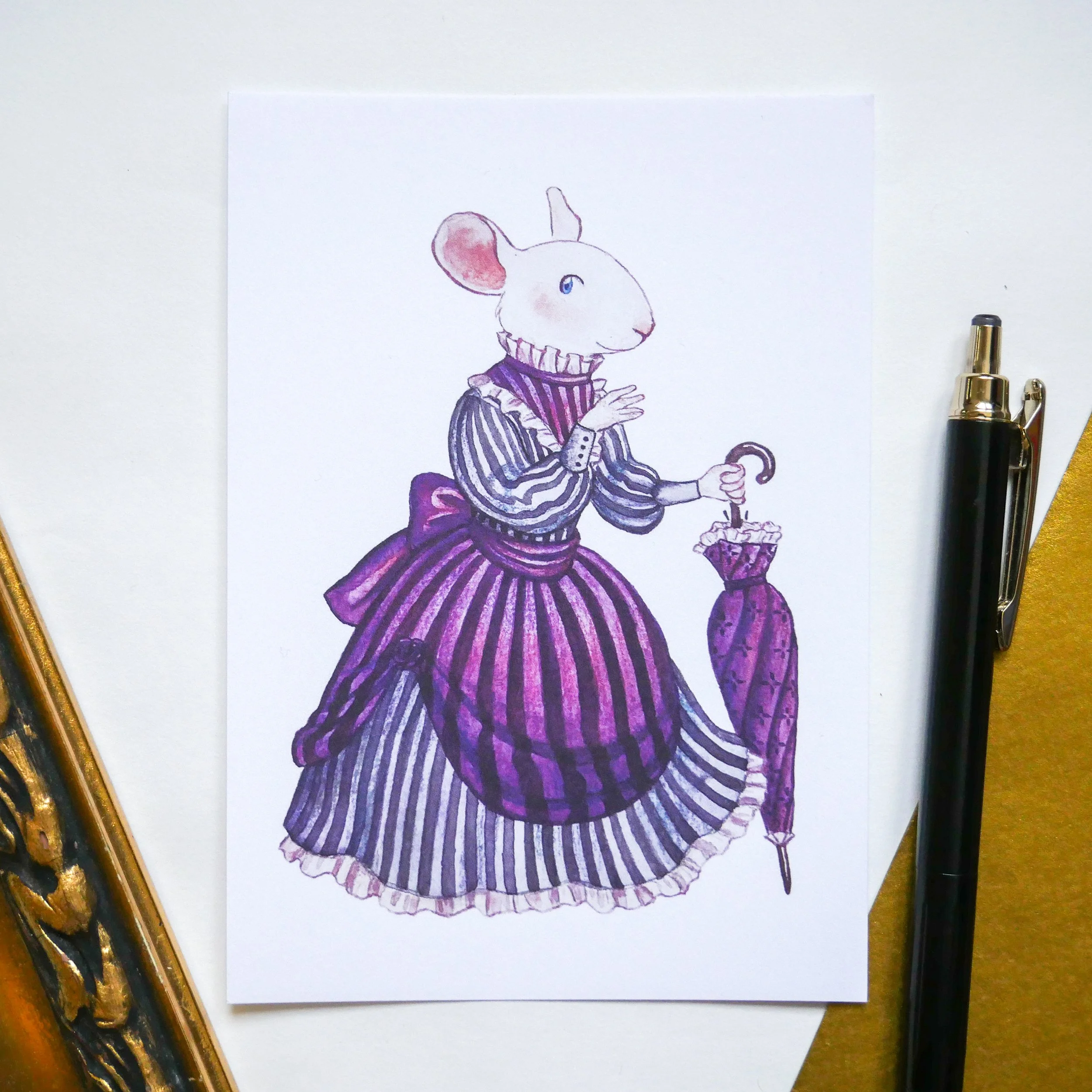 "Mouse Lady" postcard