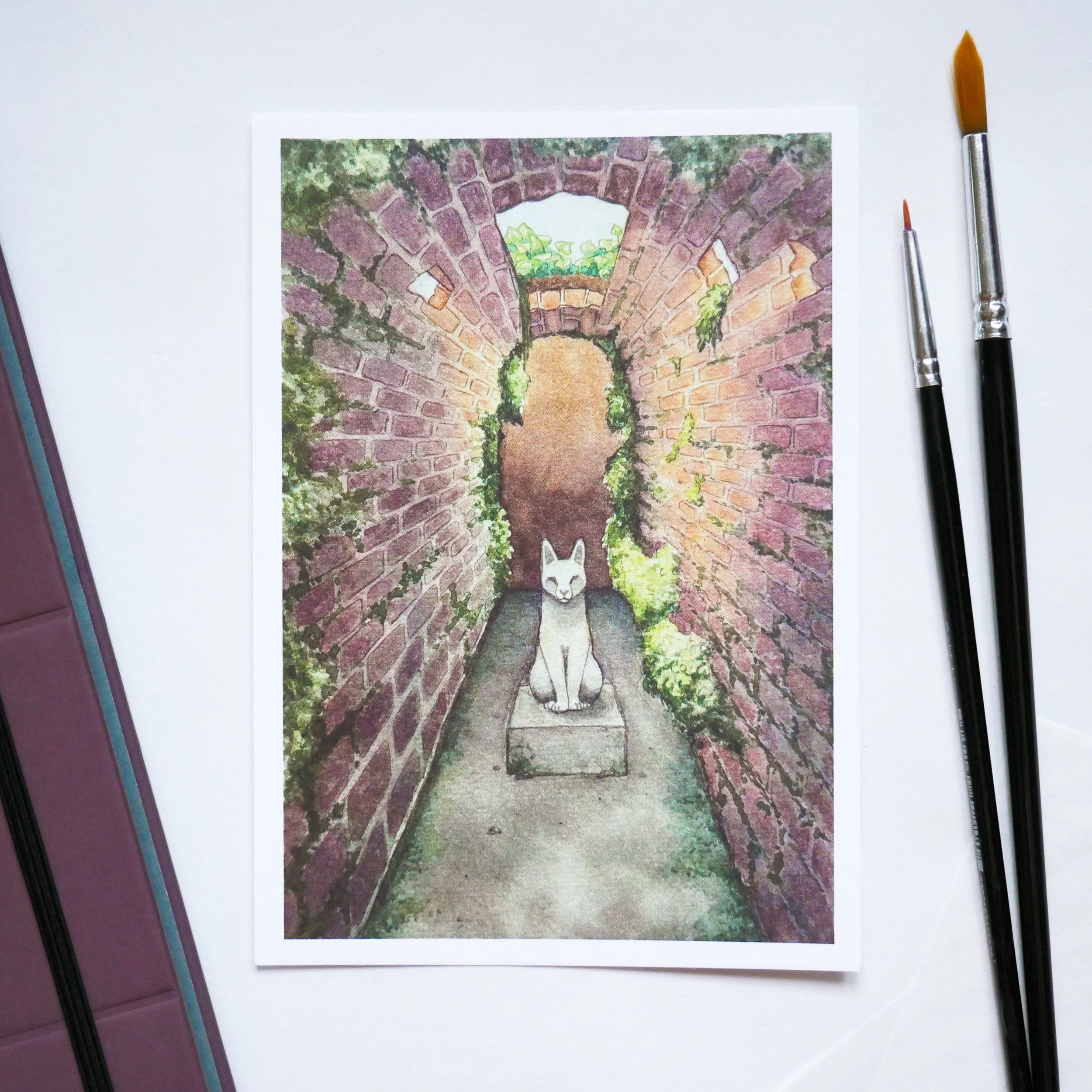 "Mysterious Cat" postcard