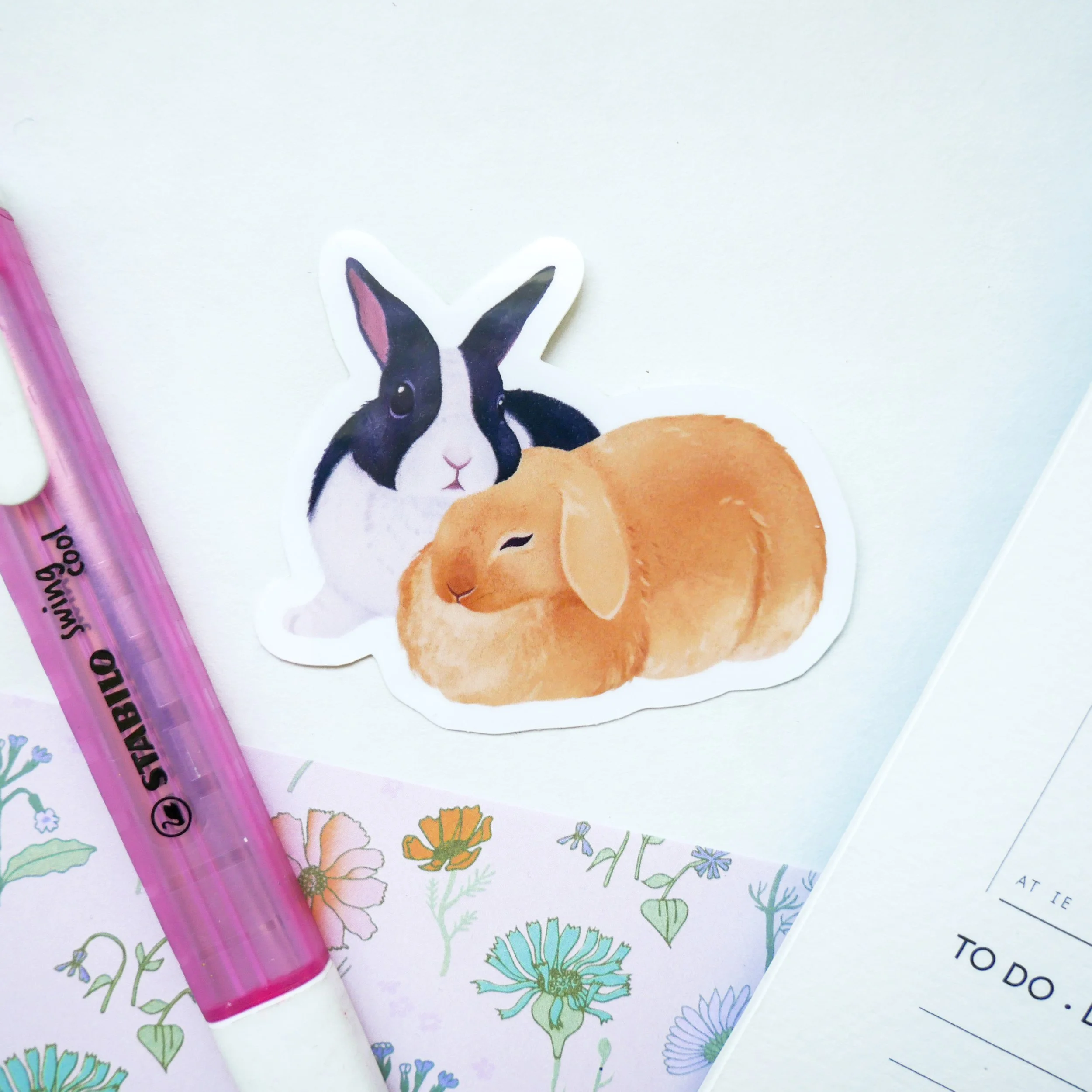 "Two Bunnies" sticker