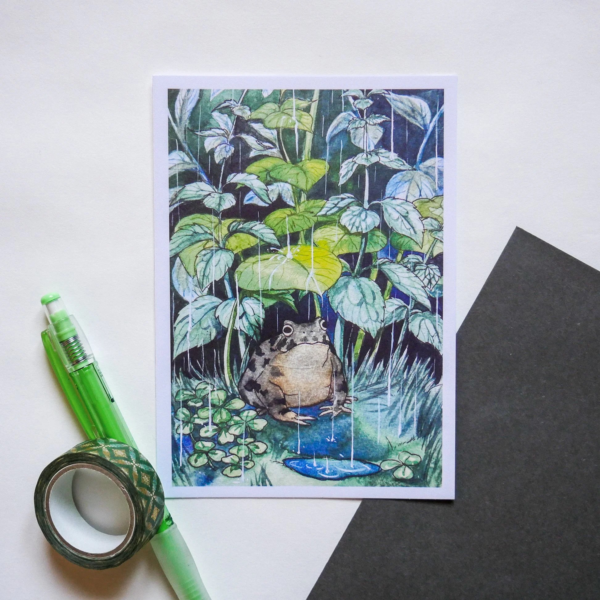 Toad in the Rain postcard