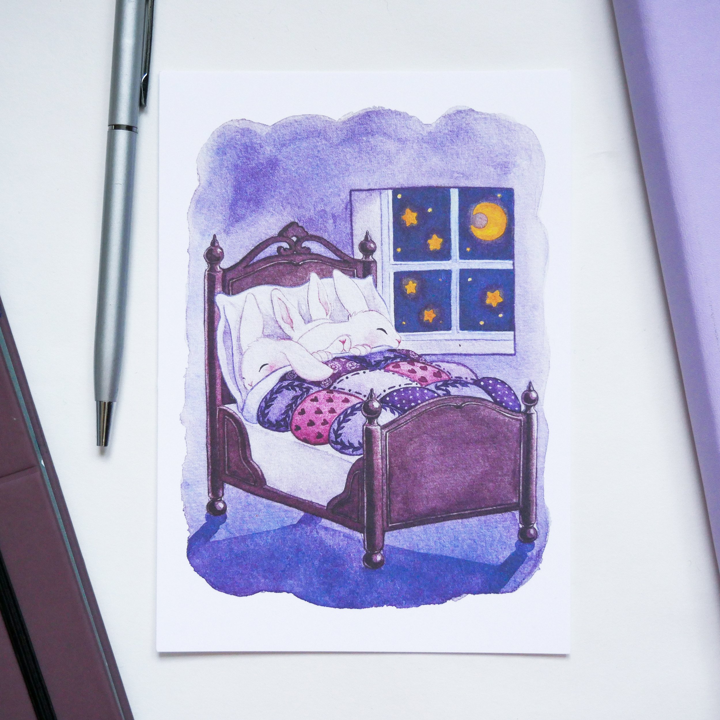 Sleepy Bunnies postcard