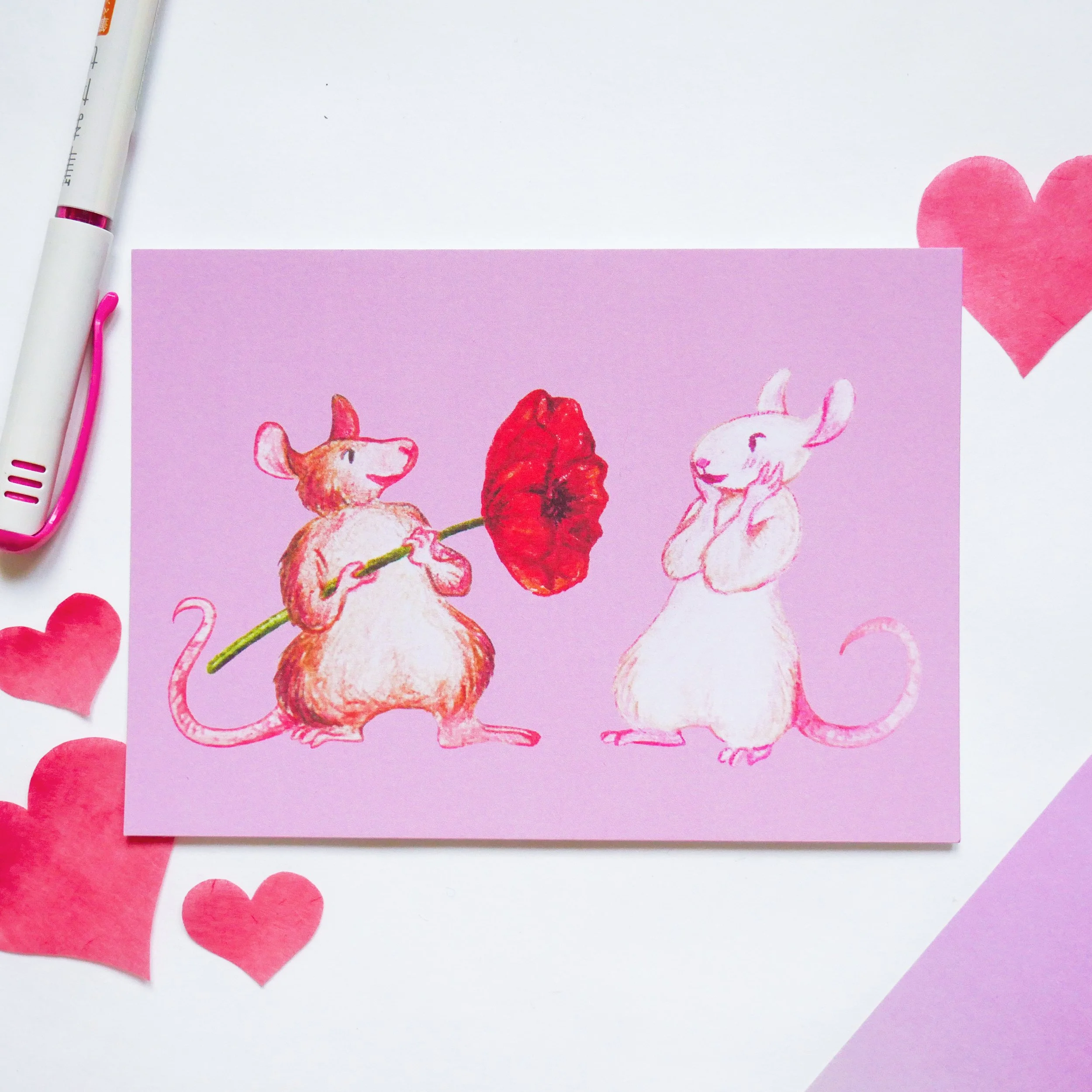 "Mouse Love" postcard