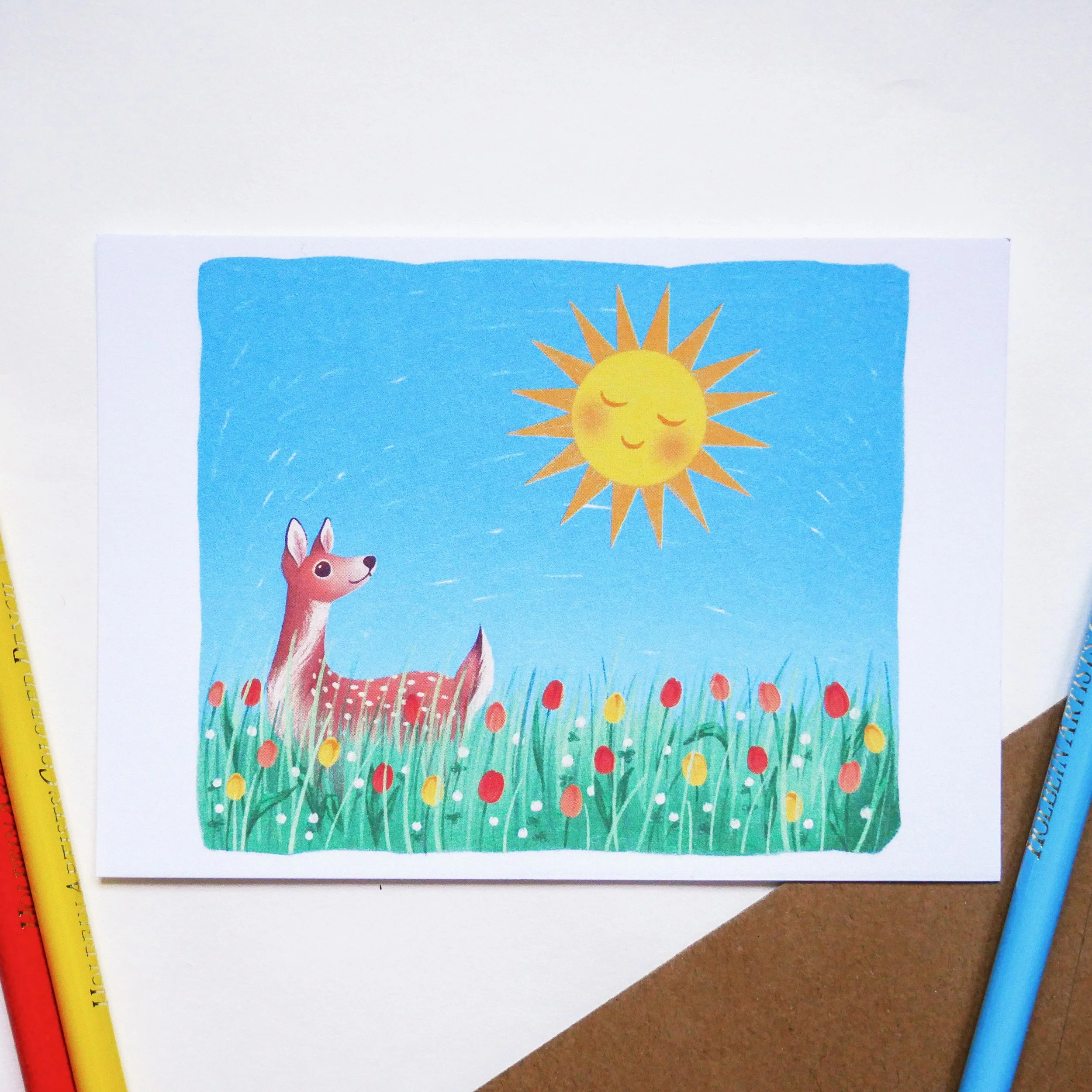 "Dawn Fawn" postcard