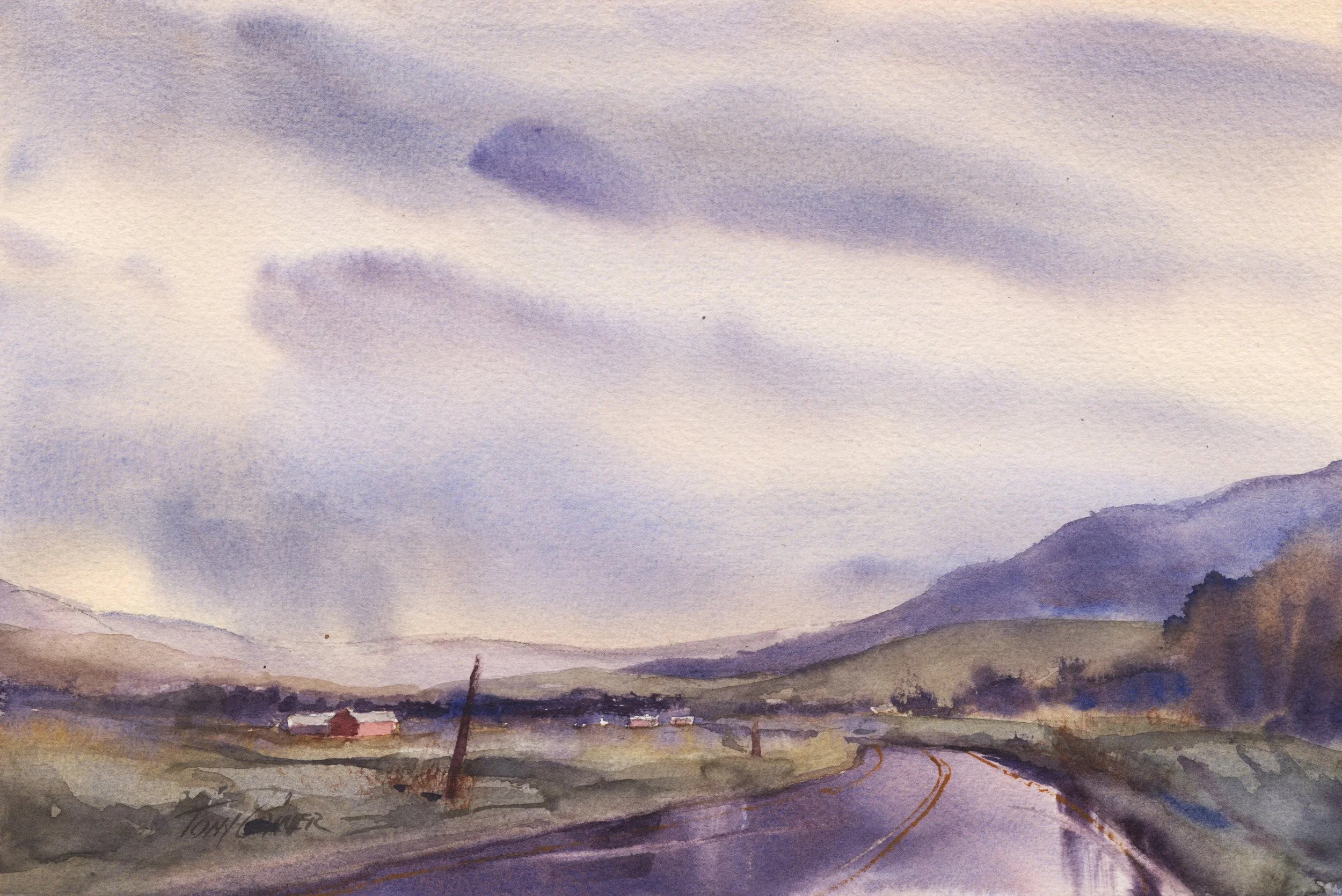 “Driving Through Mettowee” - watercolor landscape painting