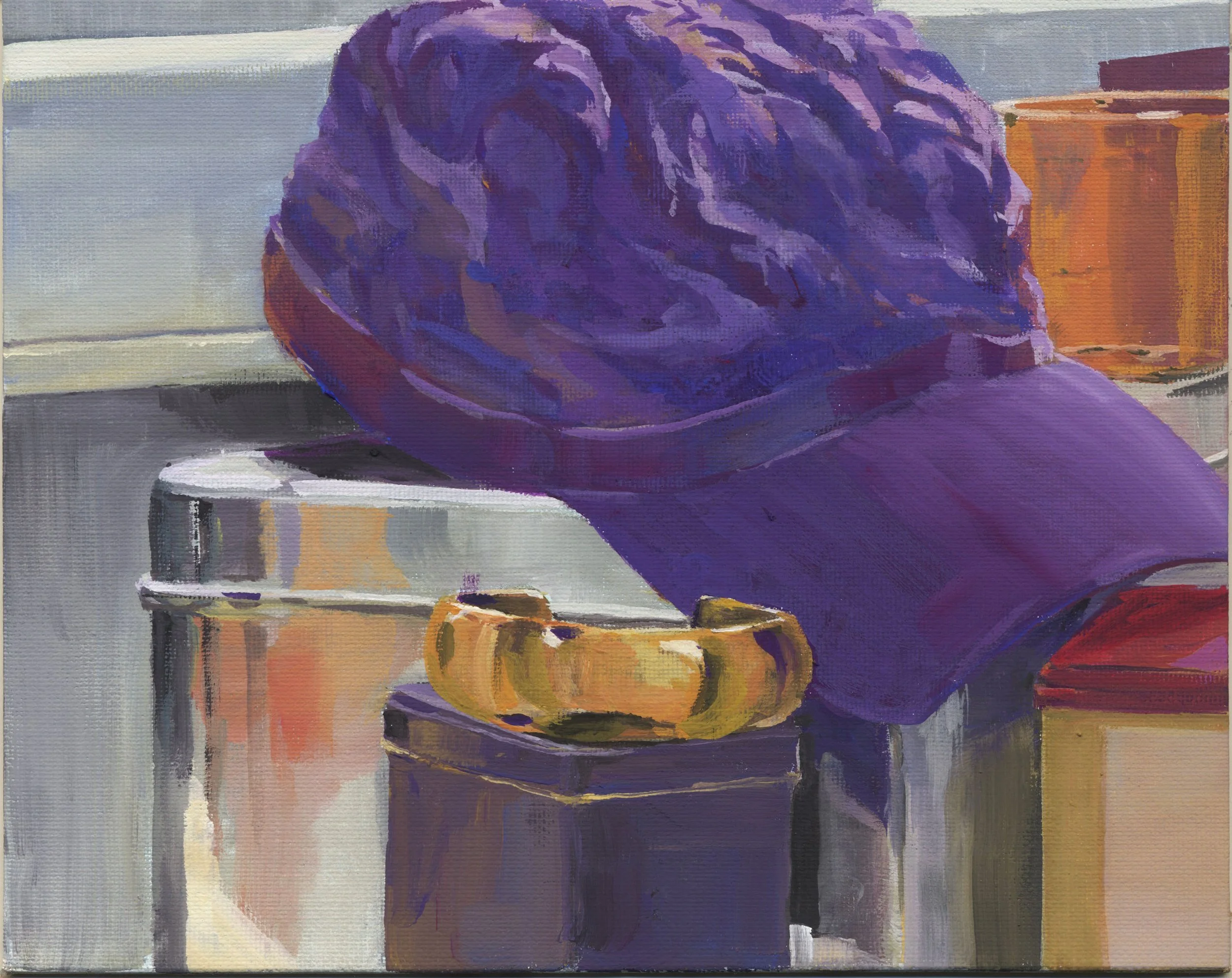 “The Purple Hat” - original still life painting