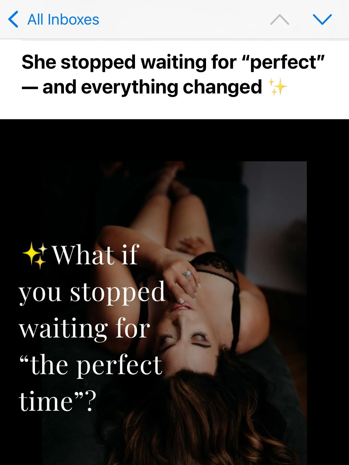 She stopped waiting for the &ldquo;perfect moment.&rdquo;
She booked her session this week &mdash; and she&rsquo;ll have her photos back in time to gift them.

✨ Your moment could start here, too.

This email went out today &mdash; and I wanted you t