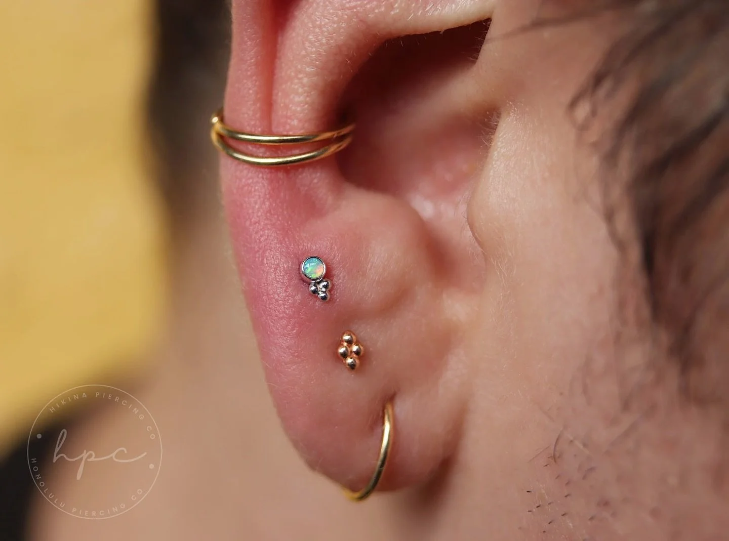 Another mixed metals look we adore! Sprinkle in a little texture and minimalism what&rsquo;s not to love! We added a third lobe this visit and our wonderful client is looking amazing!