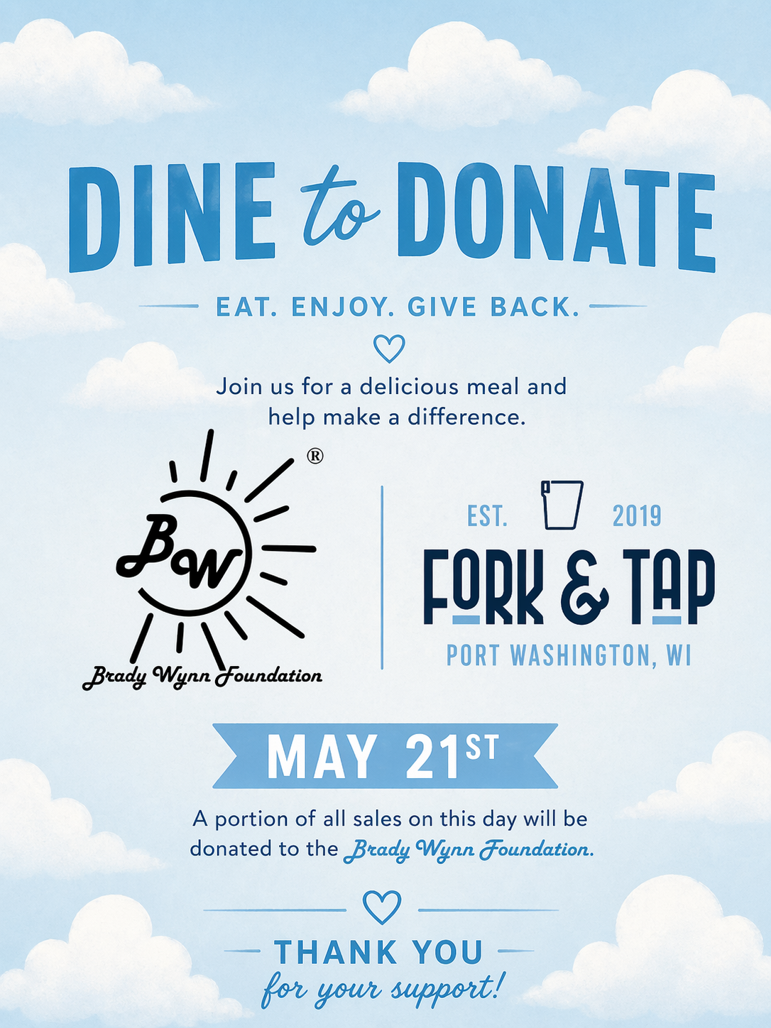 Dine to Donate at Fork and Tap