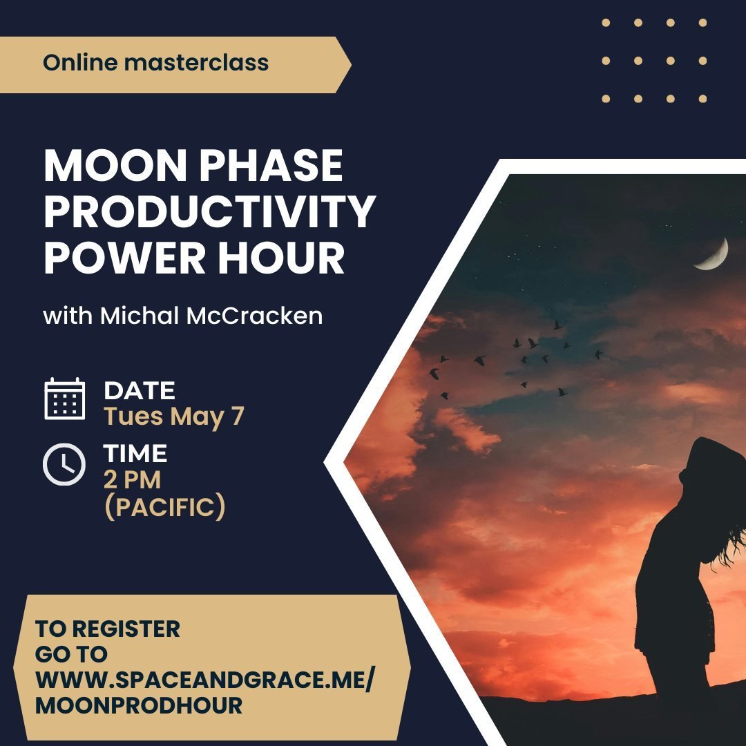 Moon Phase Productivity Power Hour!⁠
⁠
Join me for a game-changing session! ⁠
⁠
Learn how to plan your workload across the lunar cycle.⁠
Say goodbye to overwhelm and hello to balance! ⁠
⁠
⁠
⁠
Learn a method that allows you to excel without sacrificin