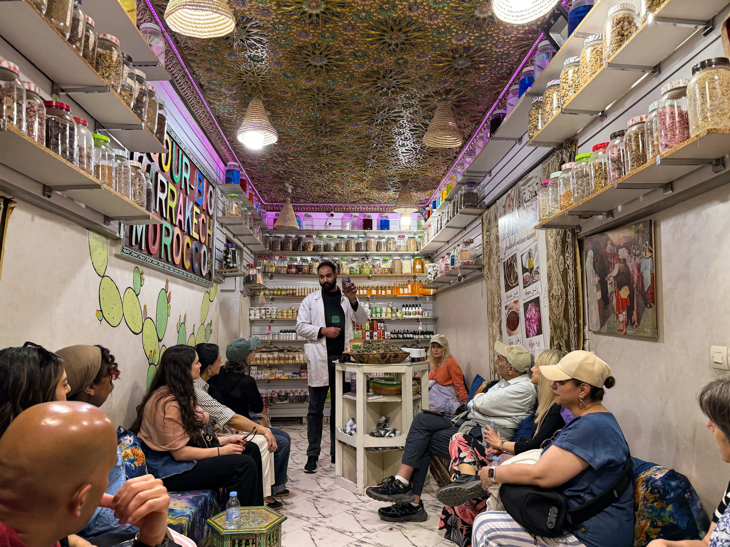 Presentation at a herboristerie in Marrakesh