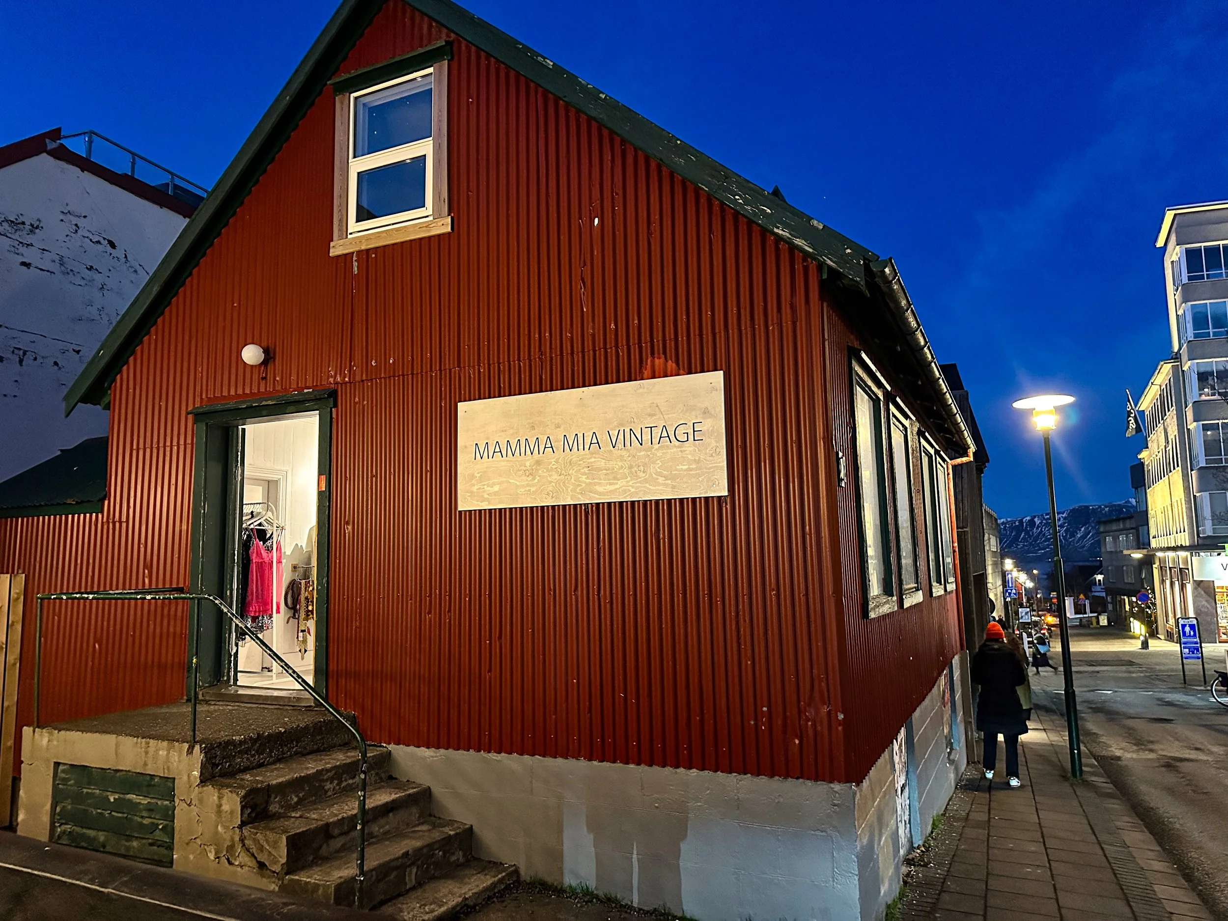 Outside of Mamma Via Vintage in Reykjavik