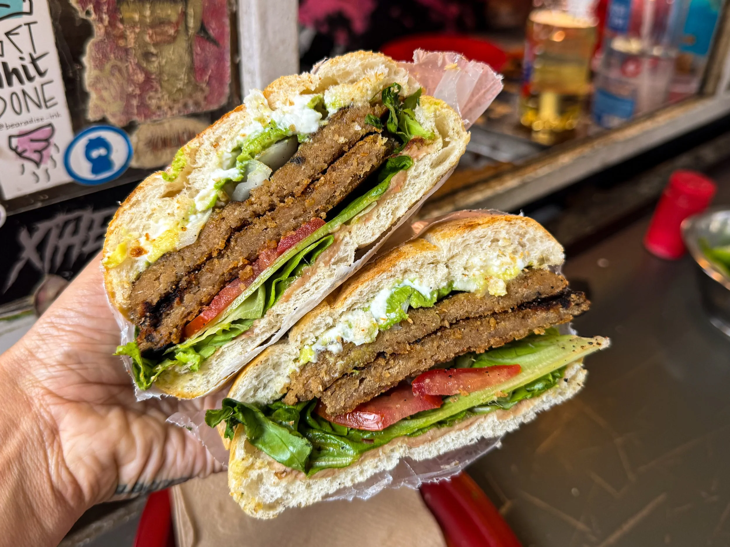 Vegan Milanesa torta from Gatorta in CDMX