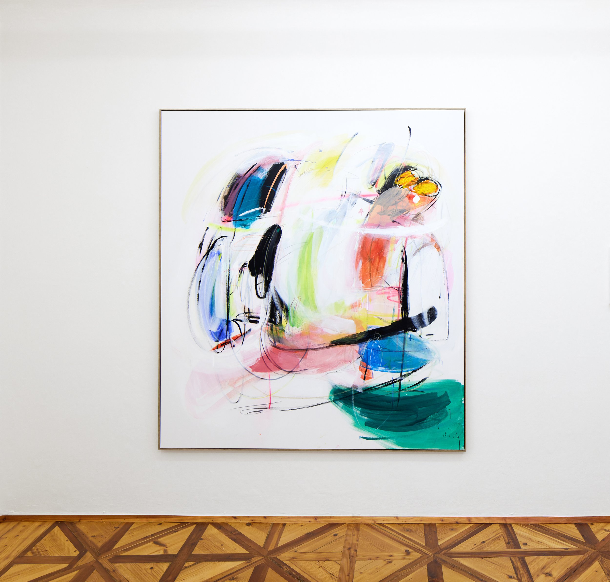 Between you and the Surface of the Canvas, 2026, 
oil, acrylic and oil-stick on canvas, 200×180 cm