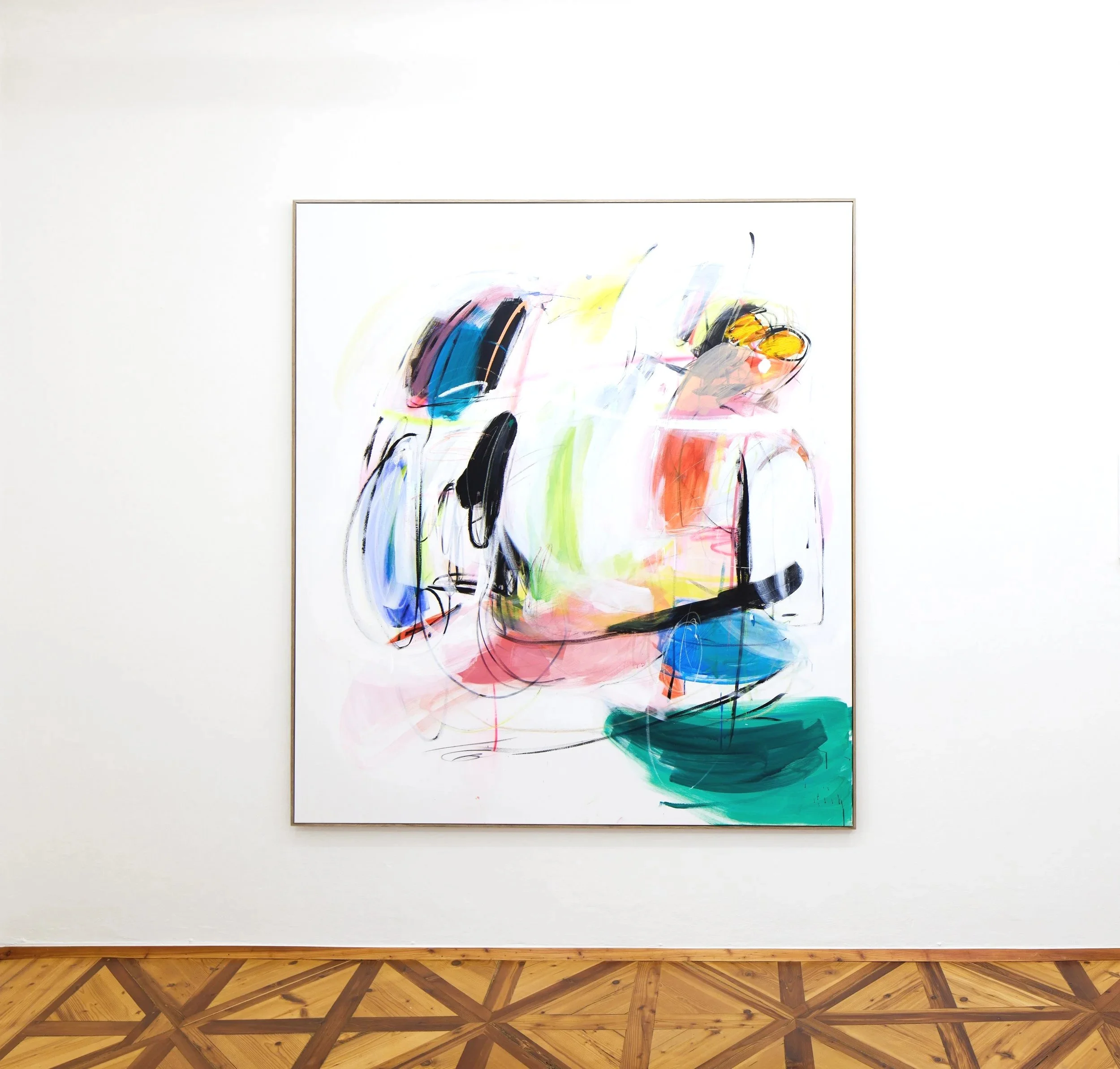 Between you and the Surface of the Canvas, 2026, 
oil, acrylic and oil-stick on canvas, 200 × 180 cm