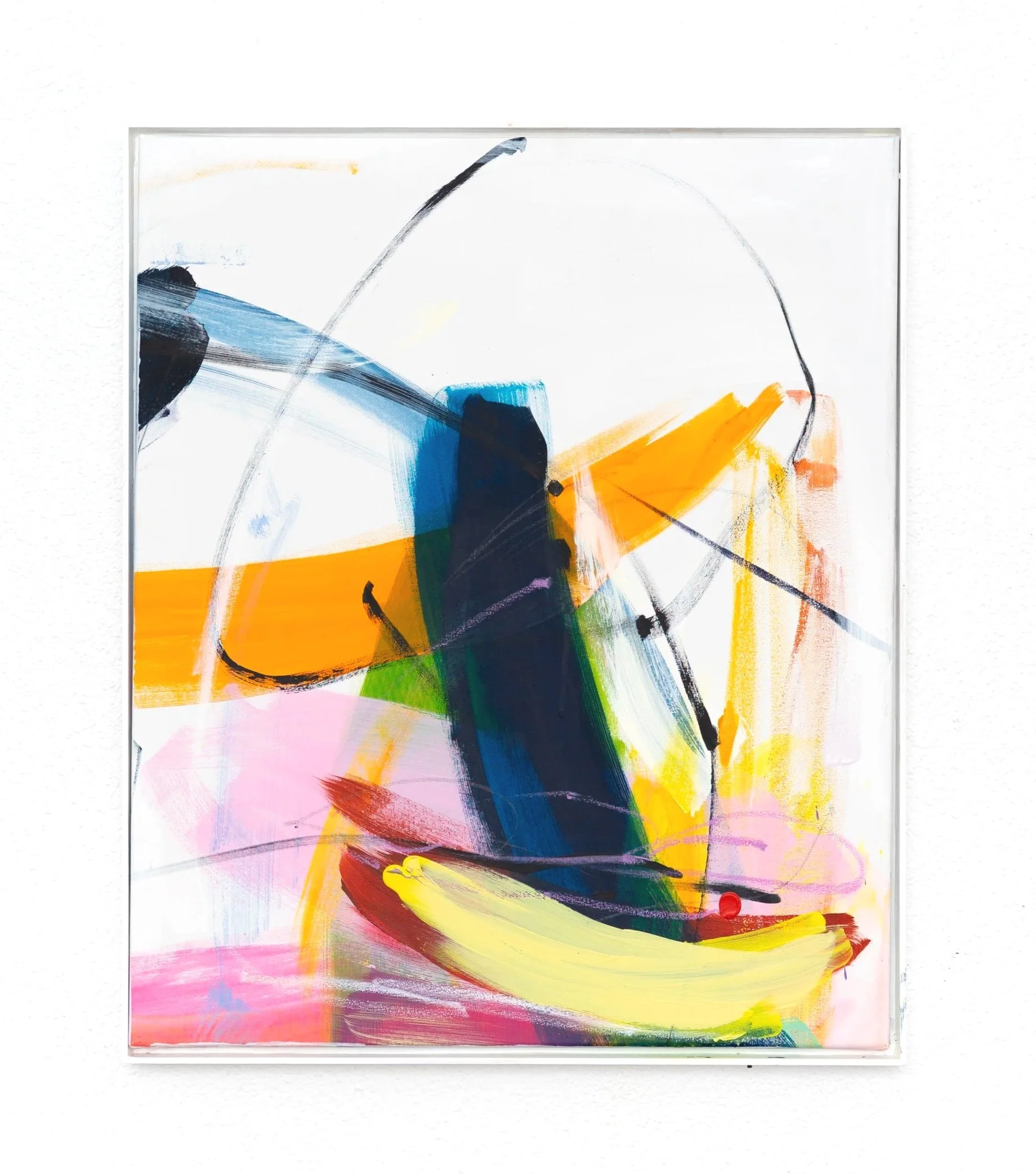 Displaced Geometry, 2026, 
oil, acrylic and oil-stick on canvas, 60 × 50 cm