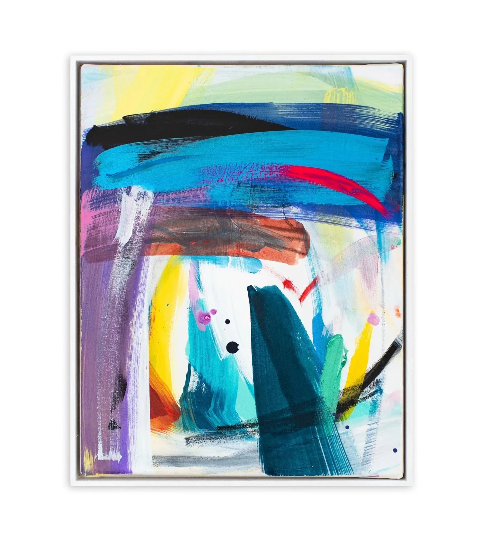 Dots and Color , 2026, 
oil, acrylic and oil-stick on canvas, 30 × 27 cm