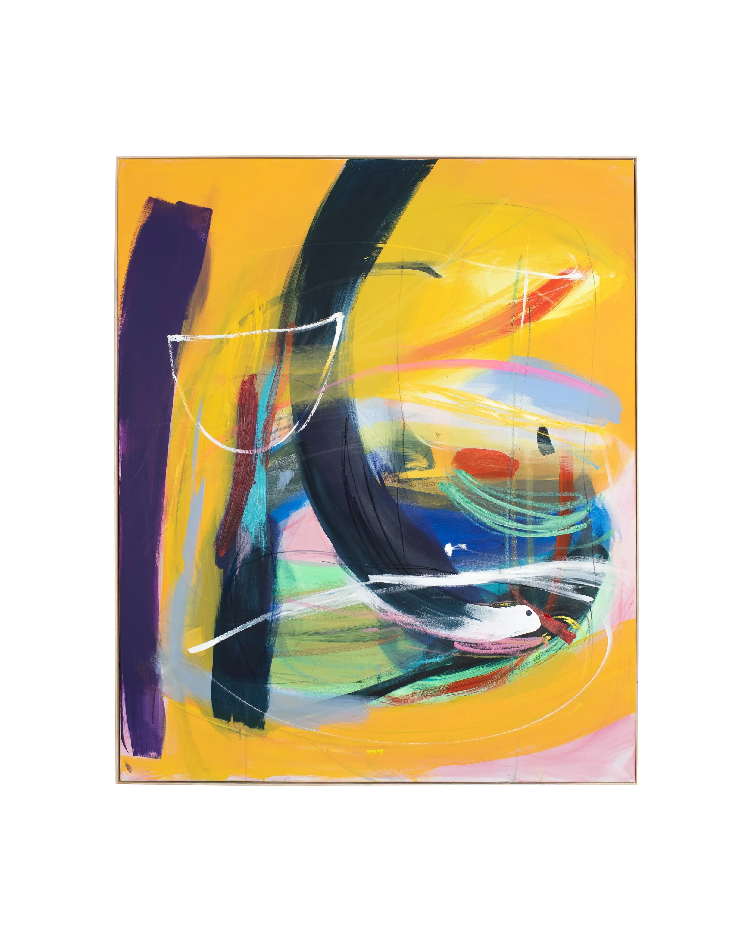 Time to Dance, 2025, oil, acrylic, oil-stick and charcoal on canvas, 155x140 cm