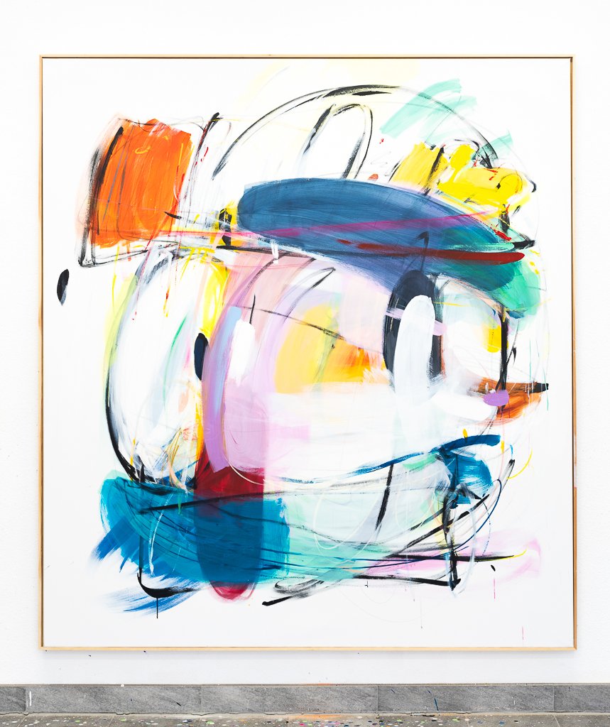 Sense of Nonbelief & Absurdity, 2025, oil, acrylic, oil-stick, charcoal on canvas 200 x 180 cm