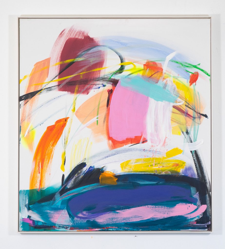 Brushstrokes and Dots, 2056, 
oil, acrylic and oil-stick on canvas, 100×90 cm